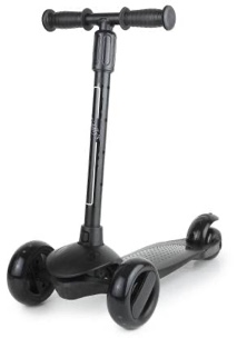 Crusty Kids Scooter Adjustable Kick Scooter for Children Adjustable 3 Wheels Outdoor Sport Ride Toys (Black)