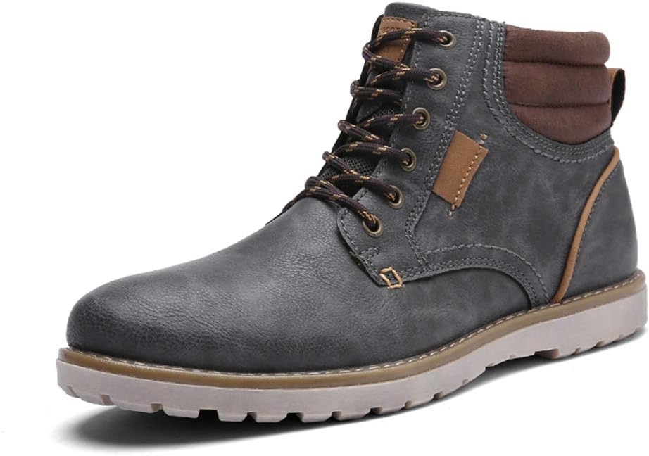 EYUSHIJIA Men's Waterproof Snow Boots Hiking Boot (10.5 D(M) US, Dark Gray)