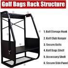 WALMANN Wall Mount Golf Bag Organizer Extra Large 2 Golf Bags Stand Golfing Equipment and Accessories Storage Rack for Garage Shed Basement Black-New