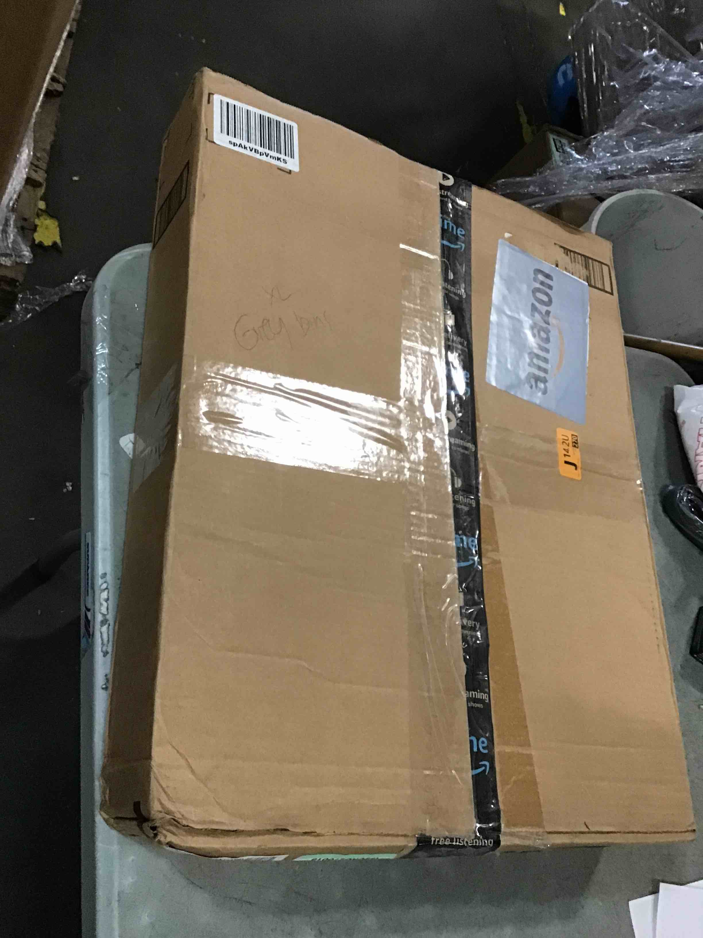 PRANDOM Extra Large Collapsible Storage Bins with Lids [3Pack] Linen