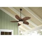 Outdoor 52" Ceiling Fan Tropical Palm Tree Leaf Nautical Coastal Patio Light Orb