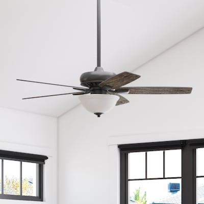 Harbor Breeze Oxford 52-in Bronze with Mocha/Cocoa Blades LED Indoor Ceiling Fan with 