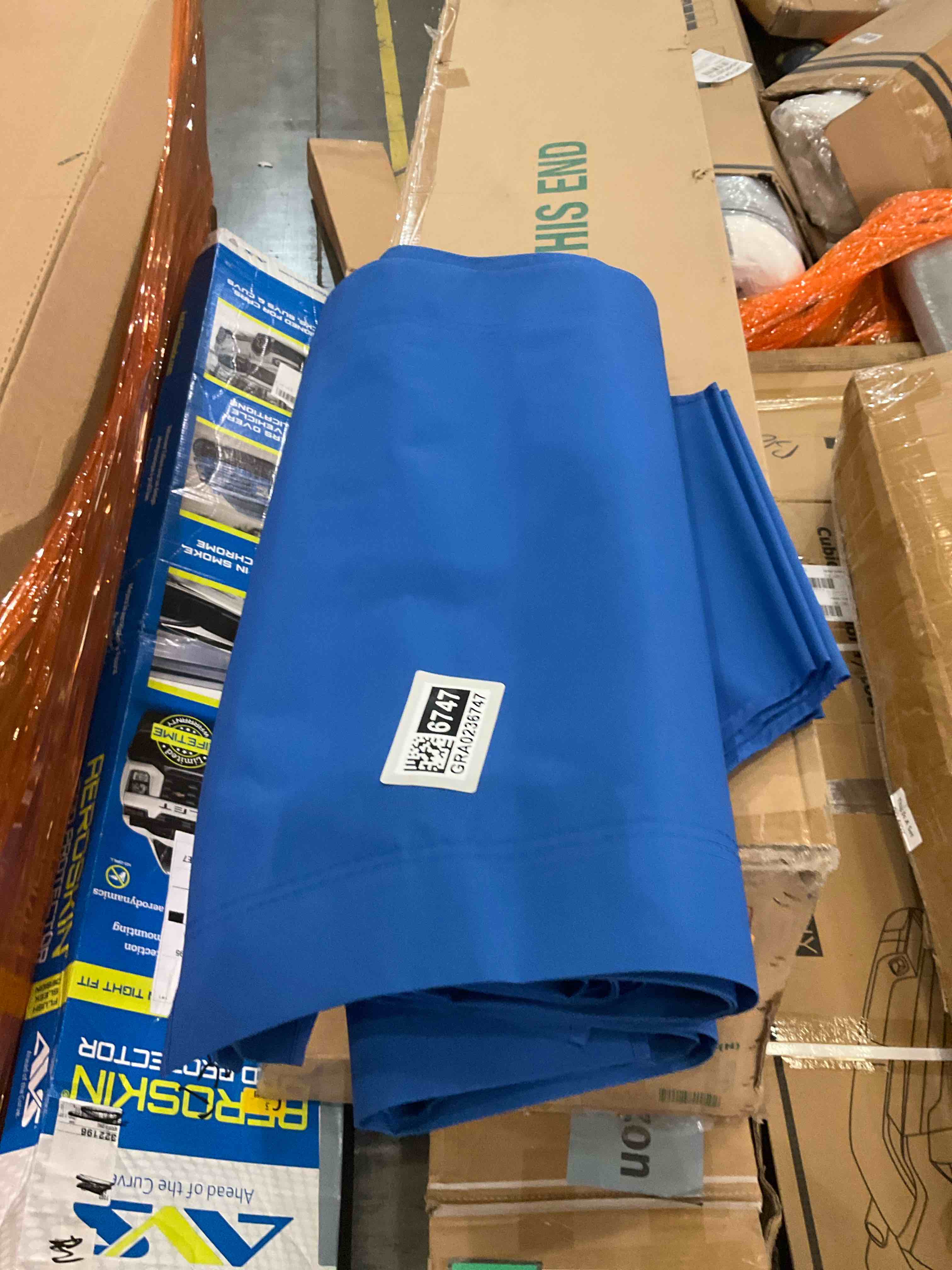 blue mat/ fabric sheet