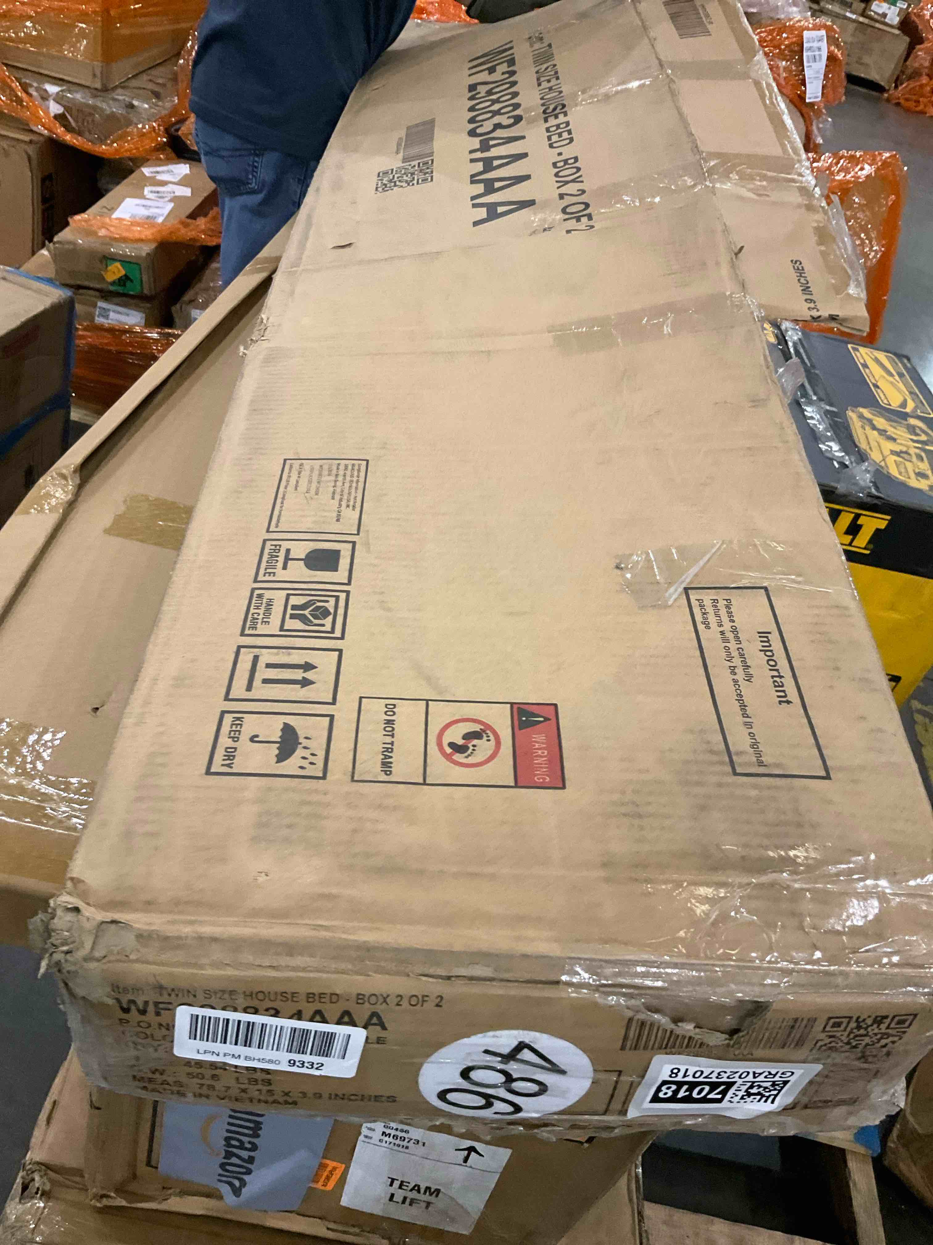 Twin Size House Bed Wood Bed, white