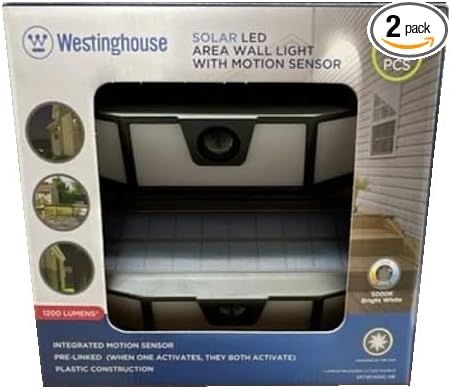 Westinghouse Solar LED Area Wall Light with Motion Sensor (Pack of 2)