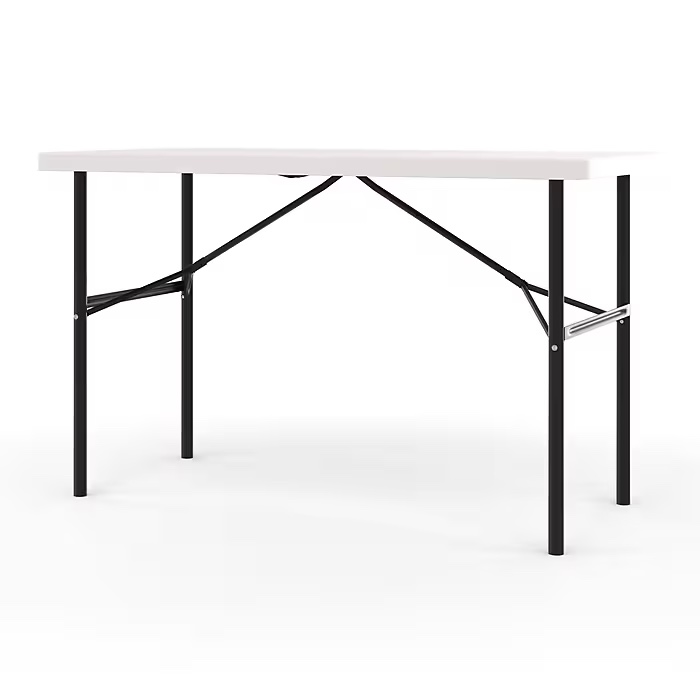 Staples 4' x 24" Heavy Duty Plastic Folding Table, Light Gray (79203/54406)
