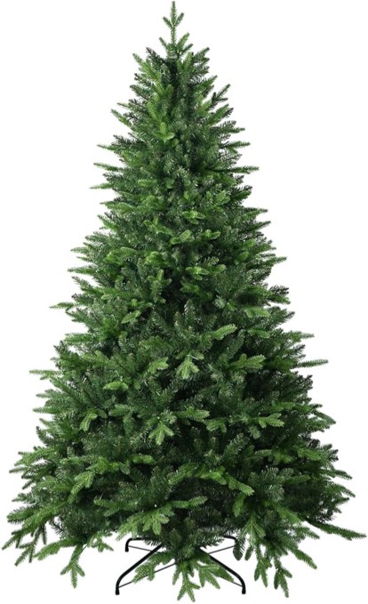 7 FT Artificial Christmas Tree with 1971 PE&PVC Mixed Branch Tips, Unlit Hinged Premium Spruce Fake Xmas Trees, Green, Foldable Base 7FT-1971Tips