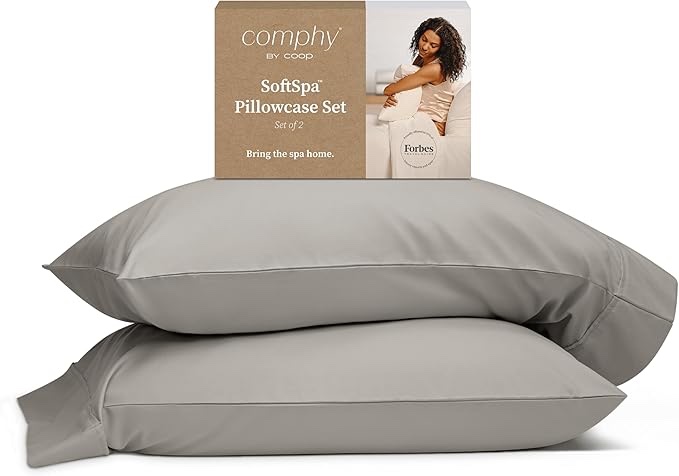 Comphy Coolspa Pillowcase Pair Queen Gray