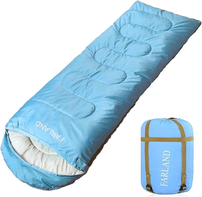 FARLAND Sleeping Bags 20? for Adults Teens Kids with Compression Sack Portable and Lightweight for 3-4 Season Camping, Hiking,Waterproof, Backpacking and Outdoors