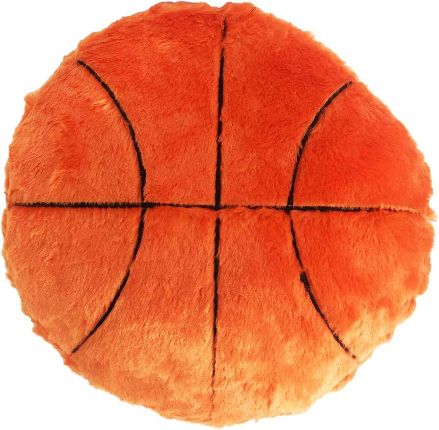 17.7" Basketball Plush Pillow Soft Fluffy Velvet Stuffed Football Throw Pillow Sports Rugby Ball Shaped Sleeping Travel Pillow Sofa Recliner Bedroom Decoration Gifts for Kids Children Boys Women Men