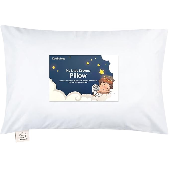 Toddler Pillow with Pillowcase - 13x18 My Little Dreamy Pillow, Organic Cotton Toddler Pillows for Sleeping