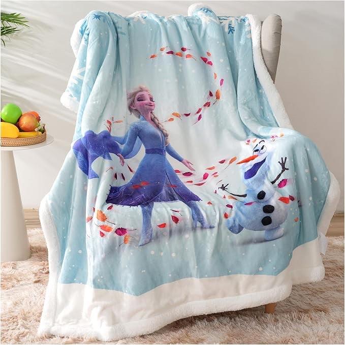 Yemnut Kids Blanket Cartoon Animal Throw Blanket, Sherpa Fleece Cute Soft Cozy Blanket, Travel & Camping Blanket, for Girls Boys Toddlers & Baby 50""x60"" (Frozen, Throw(50''×60'')