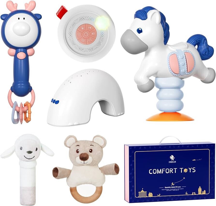Evoceler | Baby Sensory Development Toy Set | White Noise Sound Machine