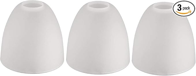 Giluta Bell Shaped Glass Shade Frosted Style Glass Shades Replacement for Ceiling Fan Light Wall Light and Pendant, Lipless with 1-5/8 inch Fitter Opening, 3 Pack