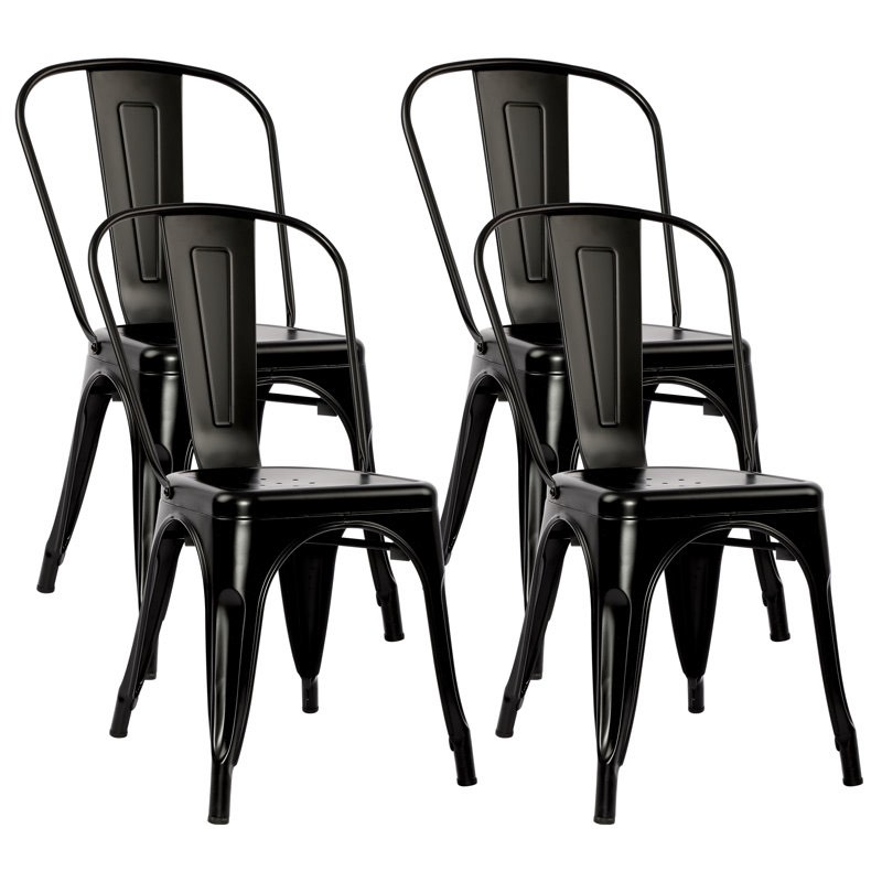 Claypoole Metal Stacking Side Chair (Set of 4)