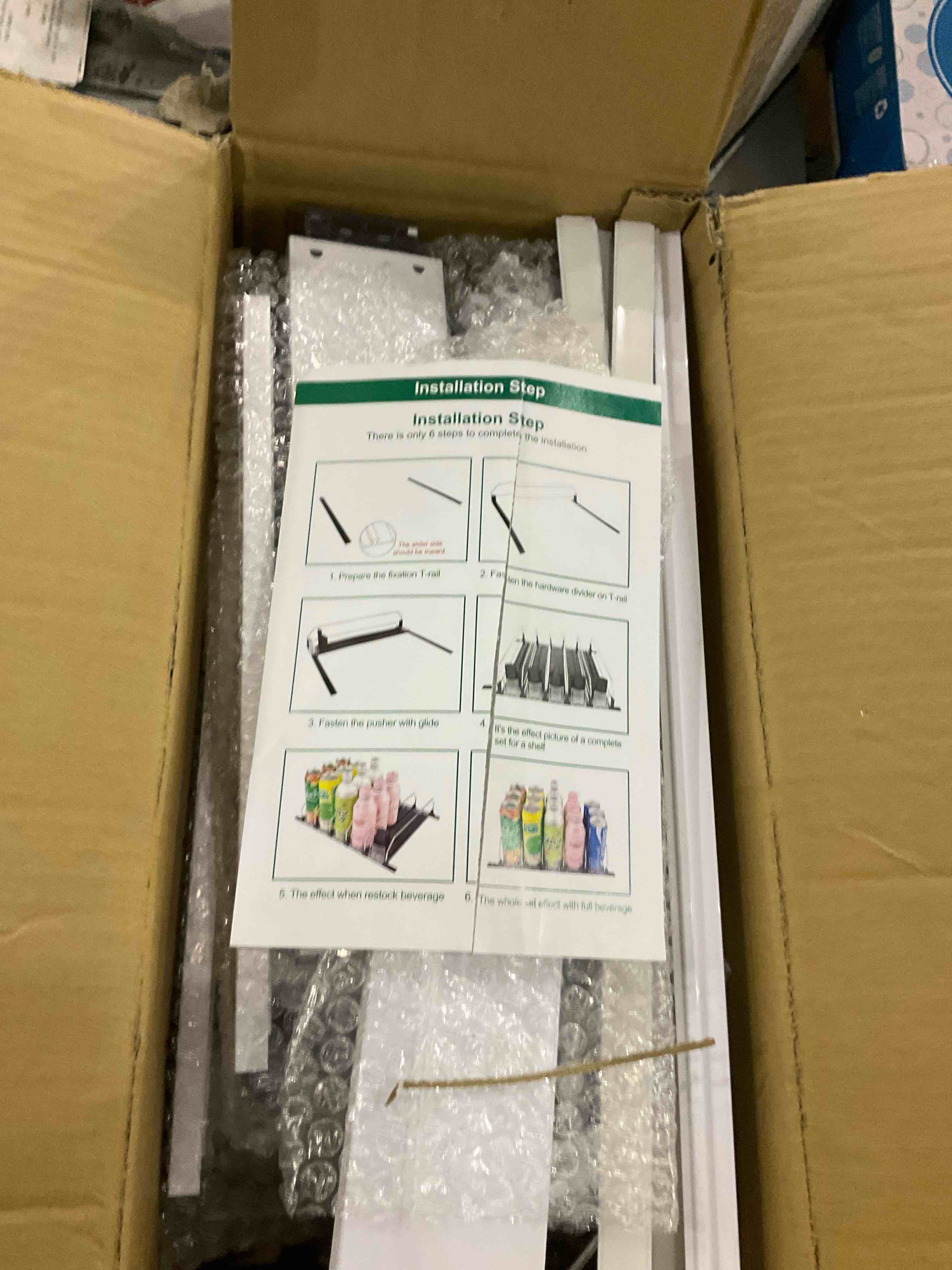 Drinks Organizer for Refrigerator, Automatic Soda Can Organizer for Refrigerator and Adjustable Width, 15 Can Storage