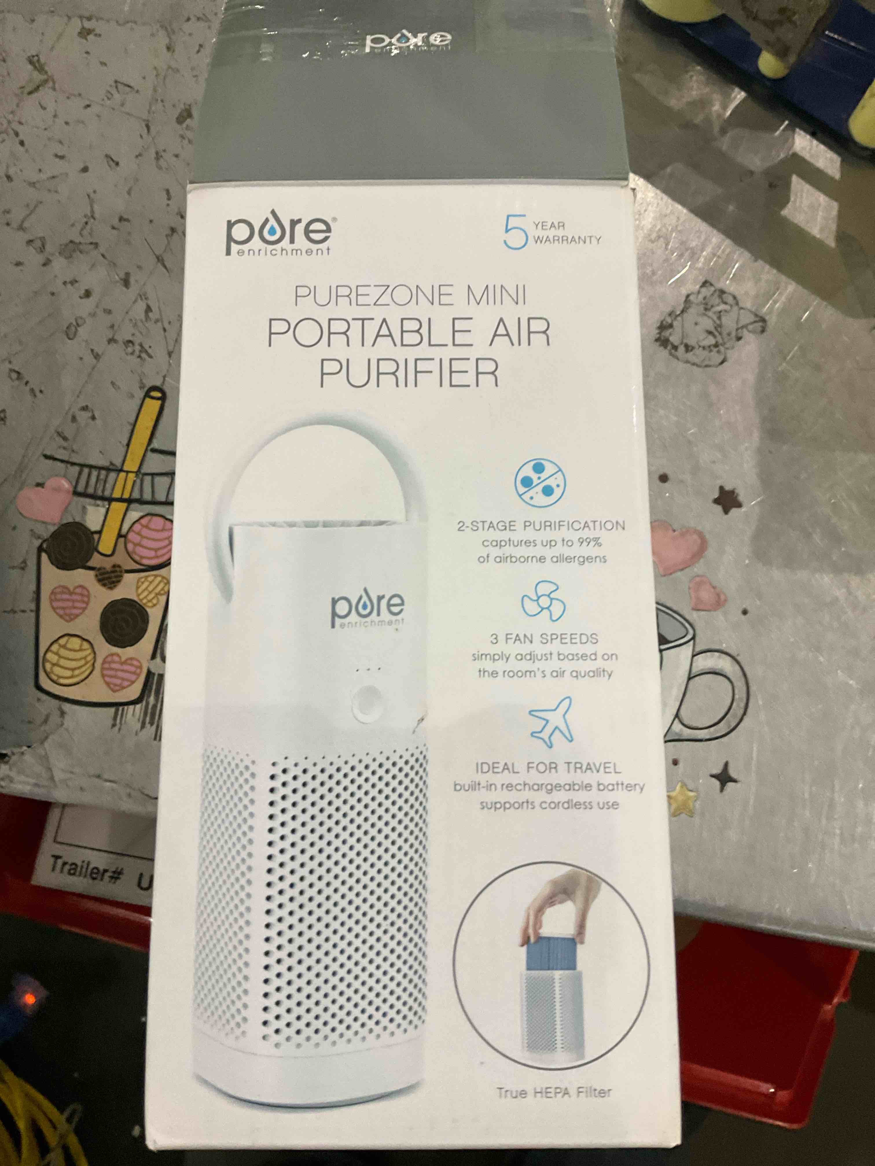 Pure Enrichment PureZoneTM Mini Portable Air Purifier - True HEPA Filter Cleans Air, Helps Alleviate Allergies, Eliminates Smoke & More Ideal for Traveling, Home, and Office Use (Black)