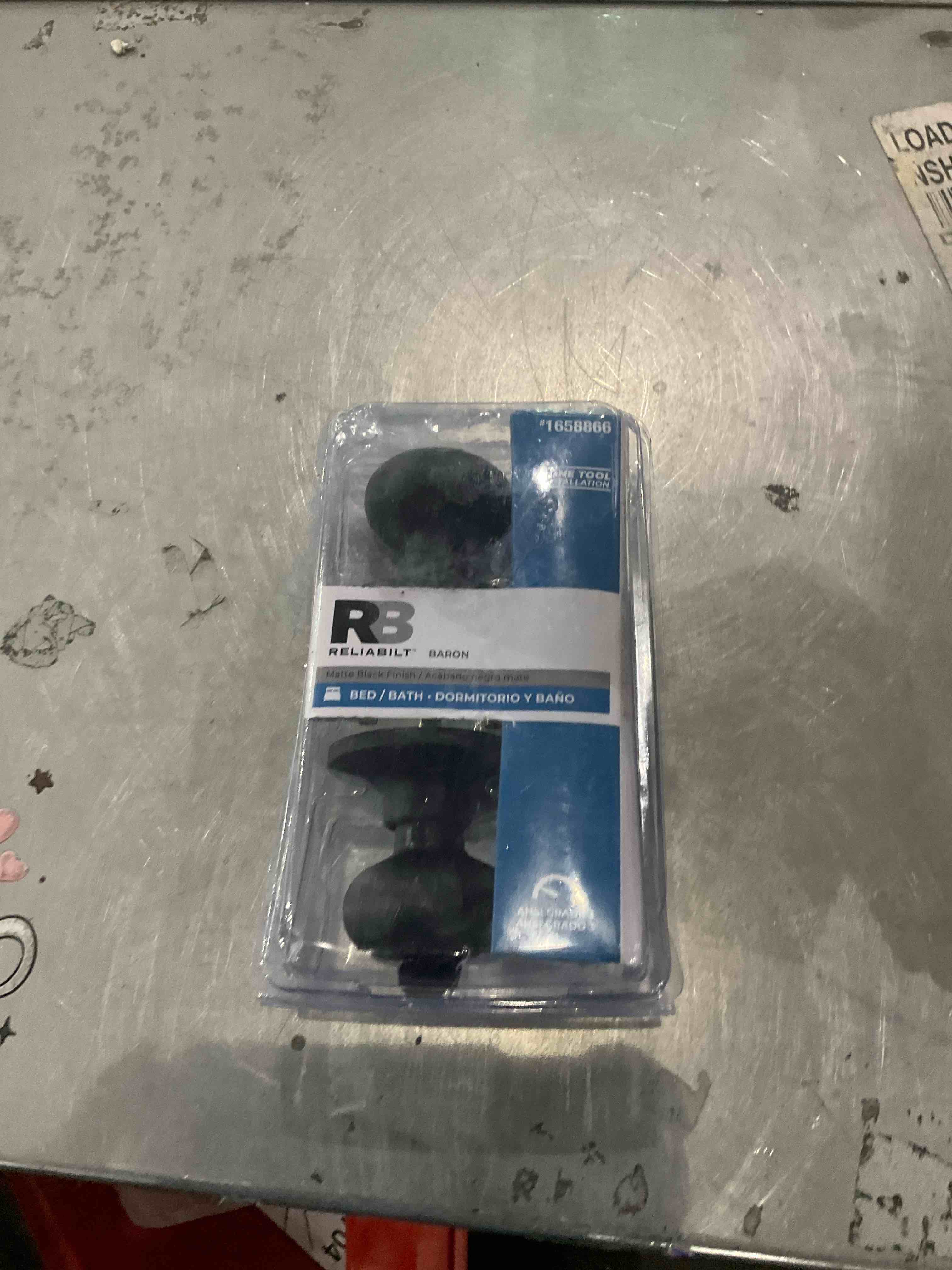 reliabilt matte black door lock Matte Black Door Knobs - Round Colonial Knob with Privacy Locking Function for Home Improvement, 1 Pack - Fits All Standard Doors - Locking Door Knob for Bedroom and Bathroom Use