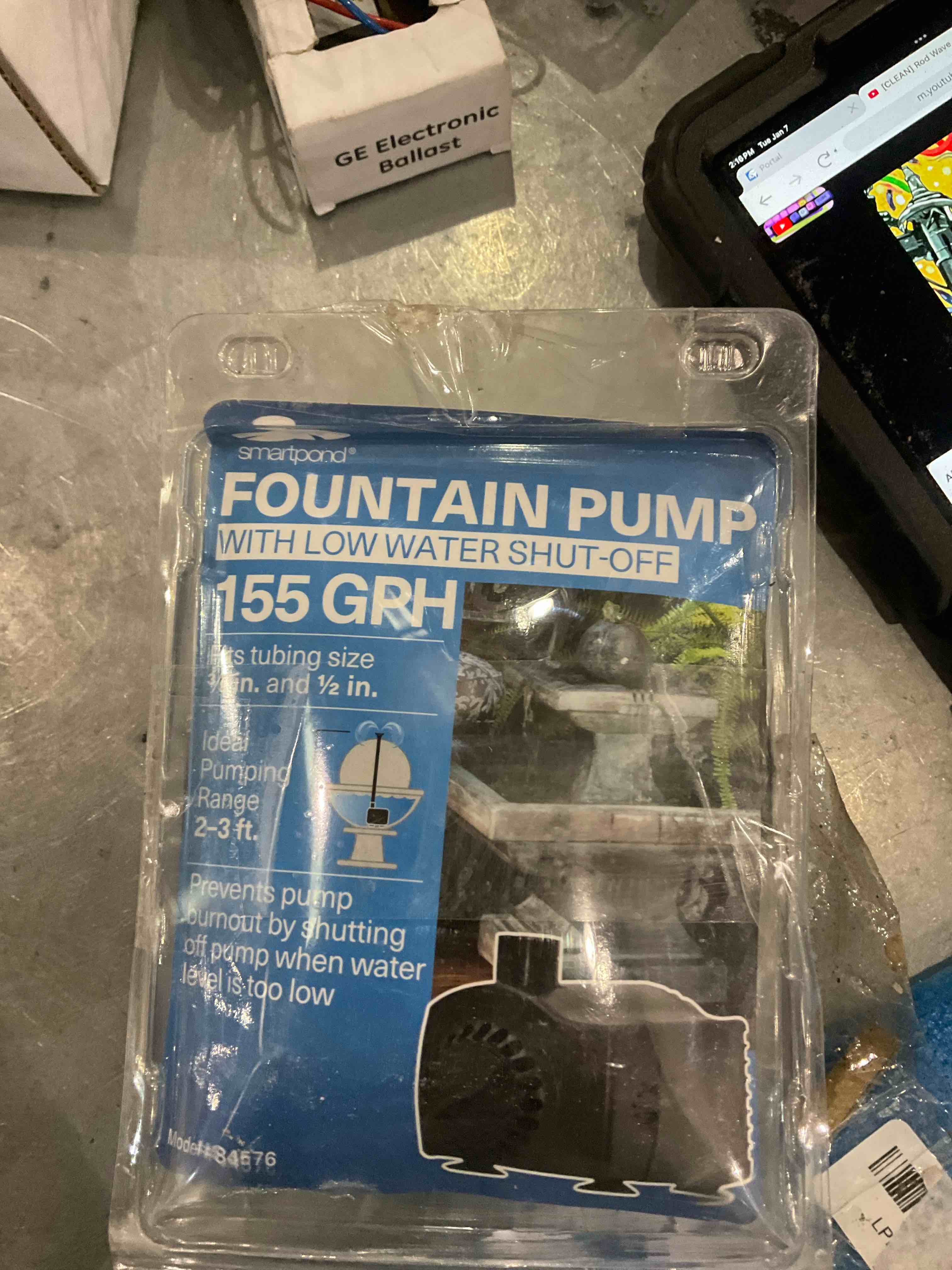smart pond fountain pump with low water shut off