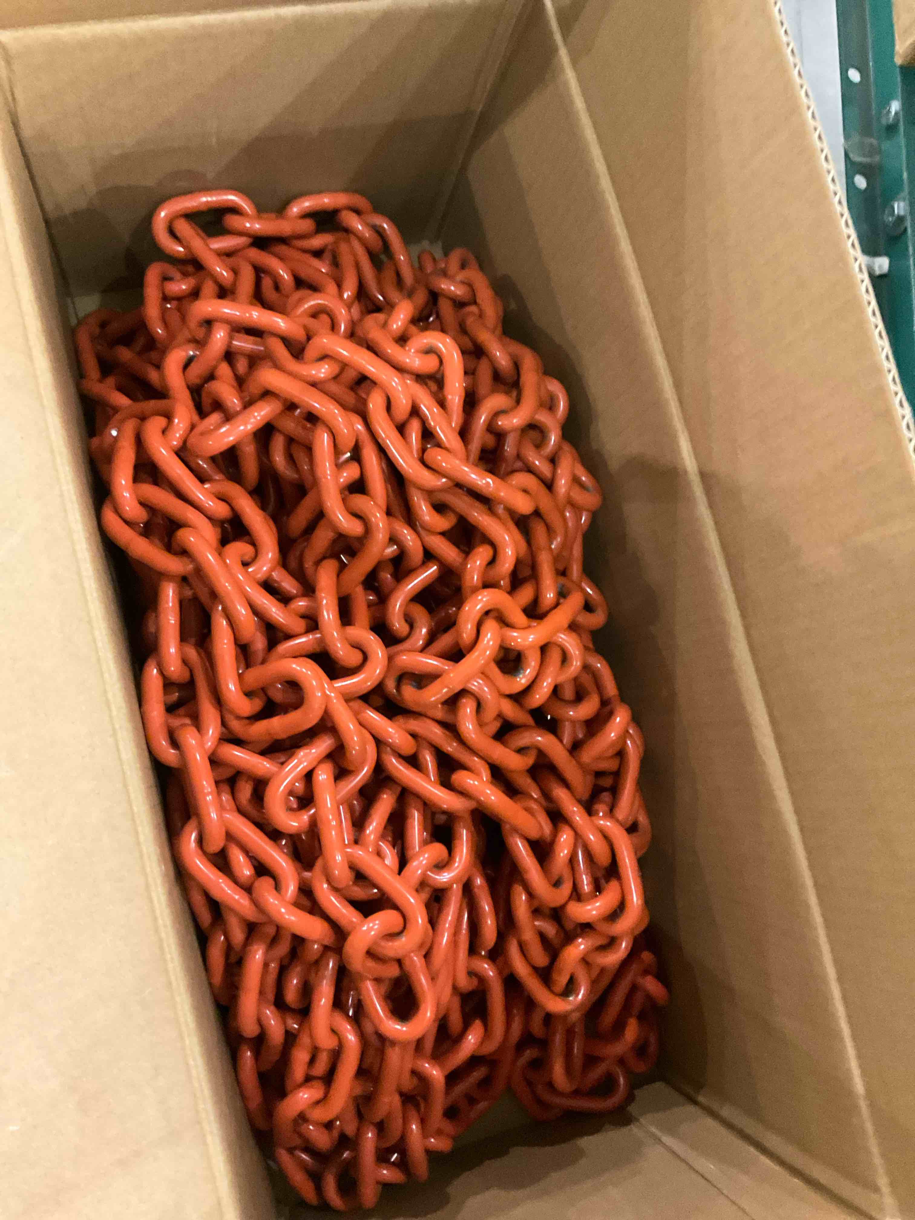 blue hawk proof coil chain orange coated 