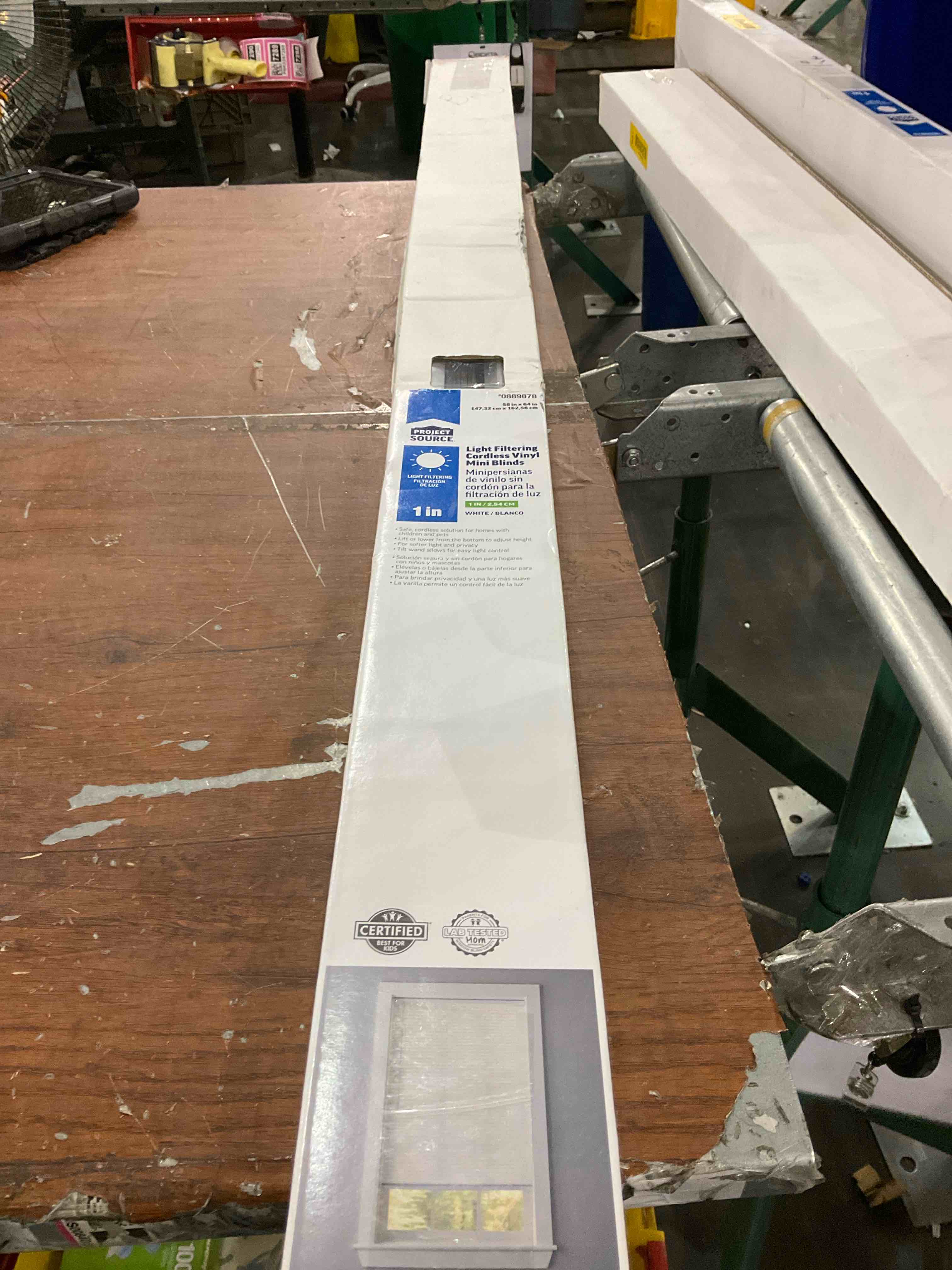 Project Source Light Filtering 1-in Slat Width 58-in x 64-in Cordless White Vinyl Light 