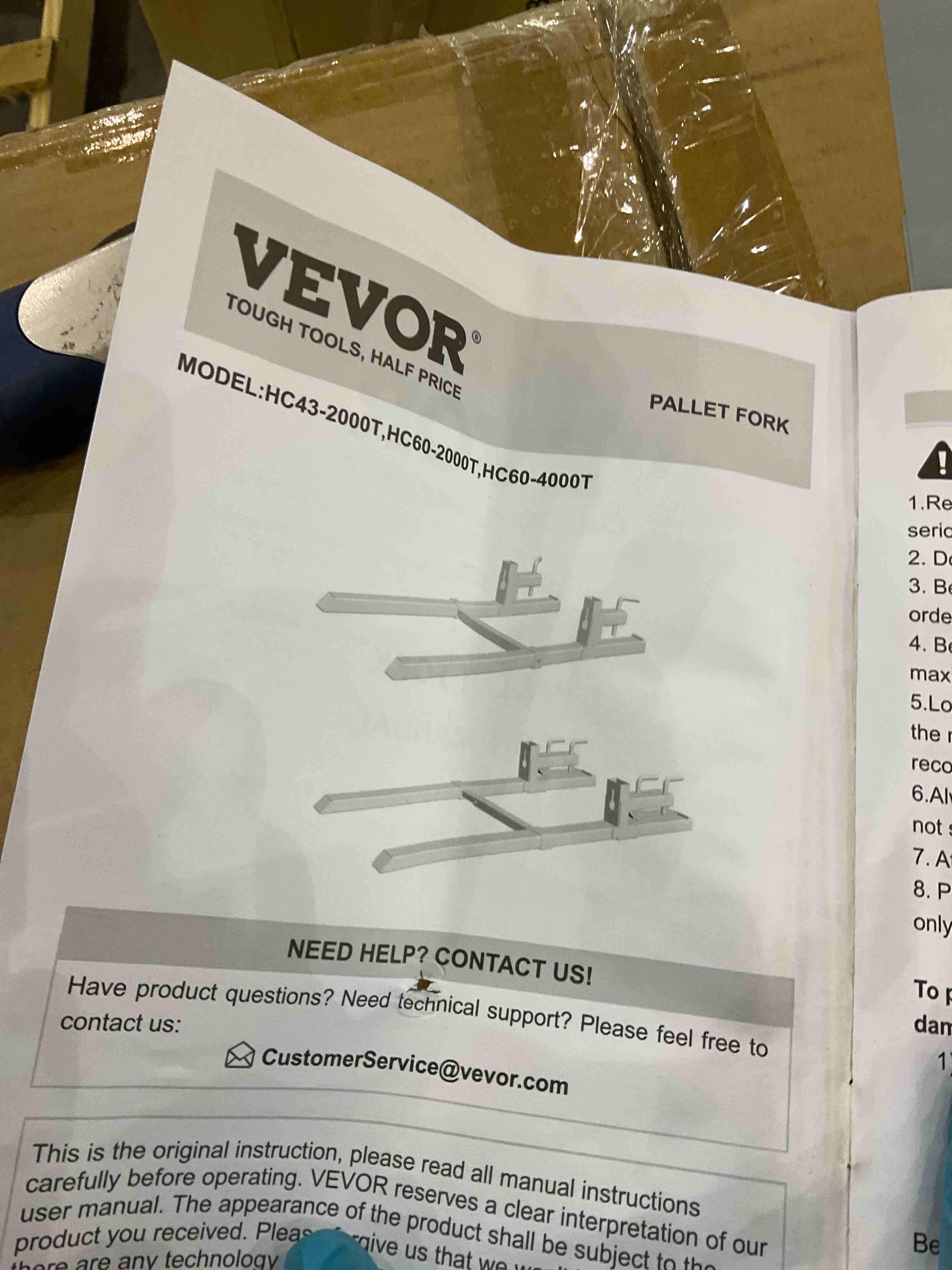 Vevor pallet fork