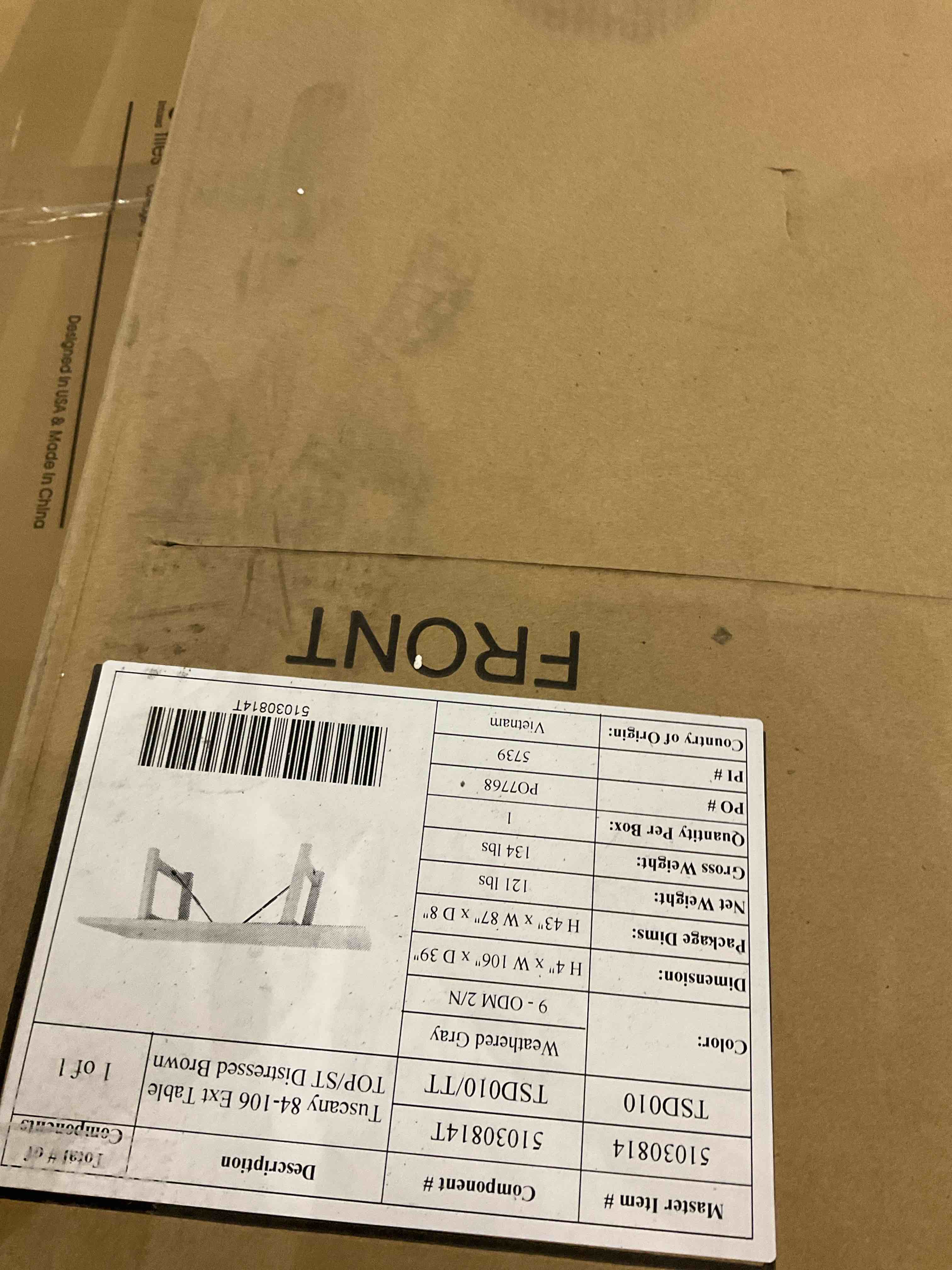 distressed brown table 