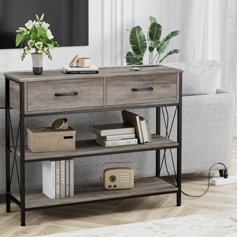 besuglow console table with usb ports and outlets