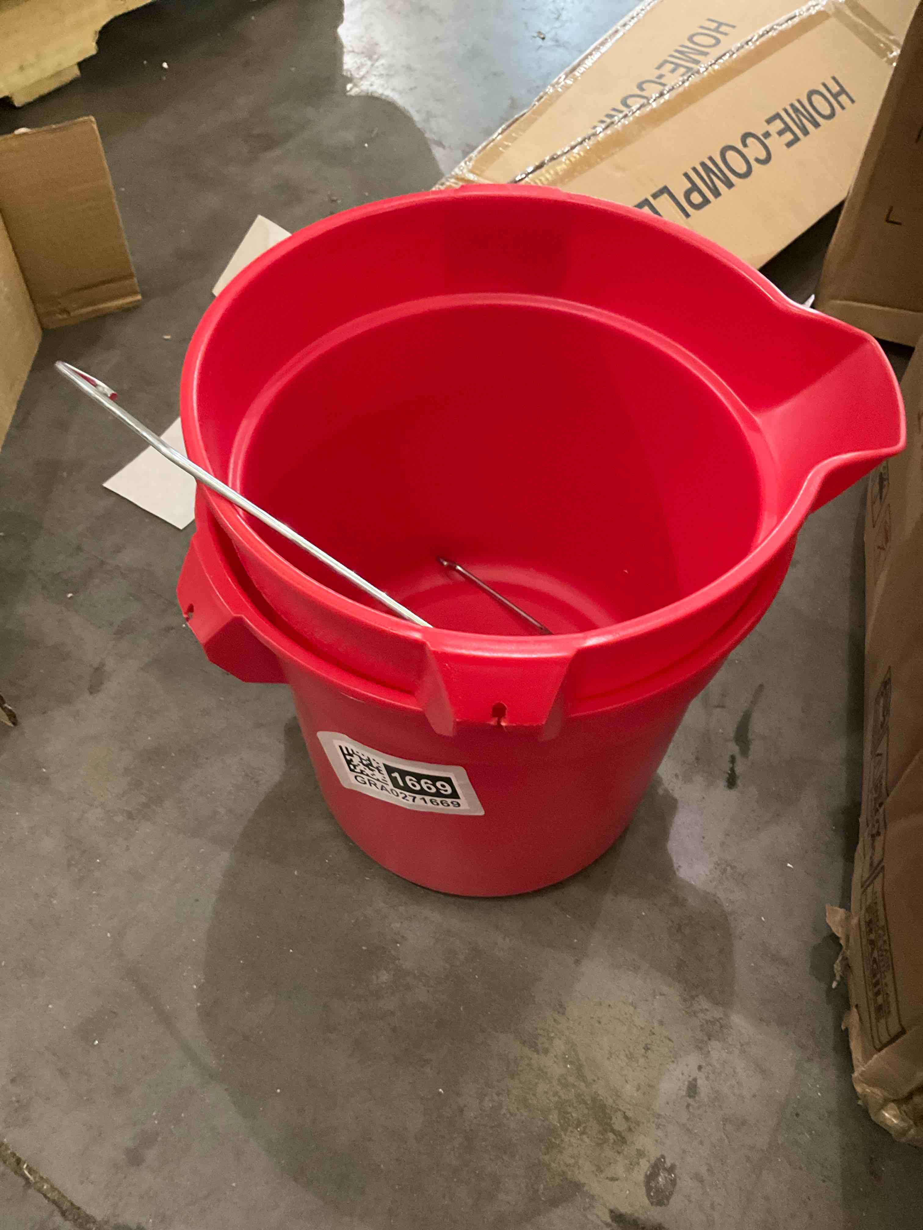 two red buckets 