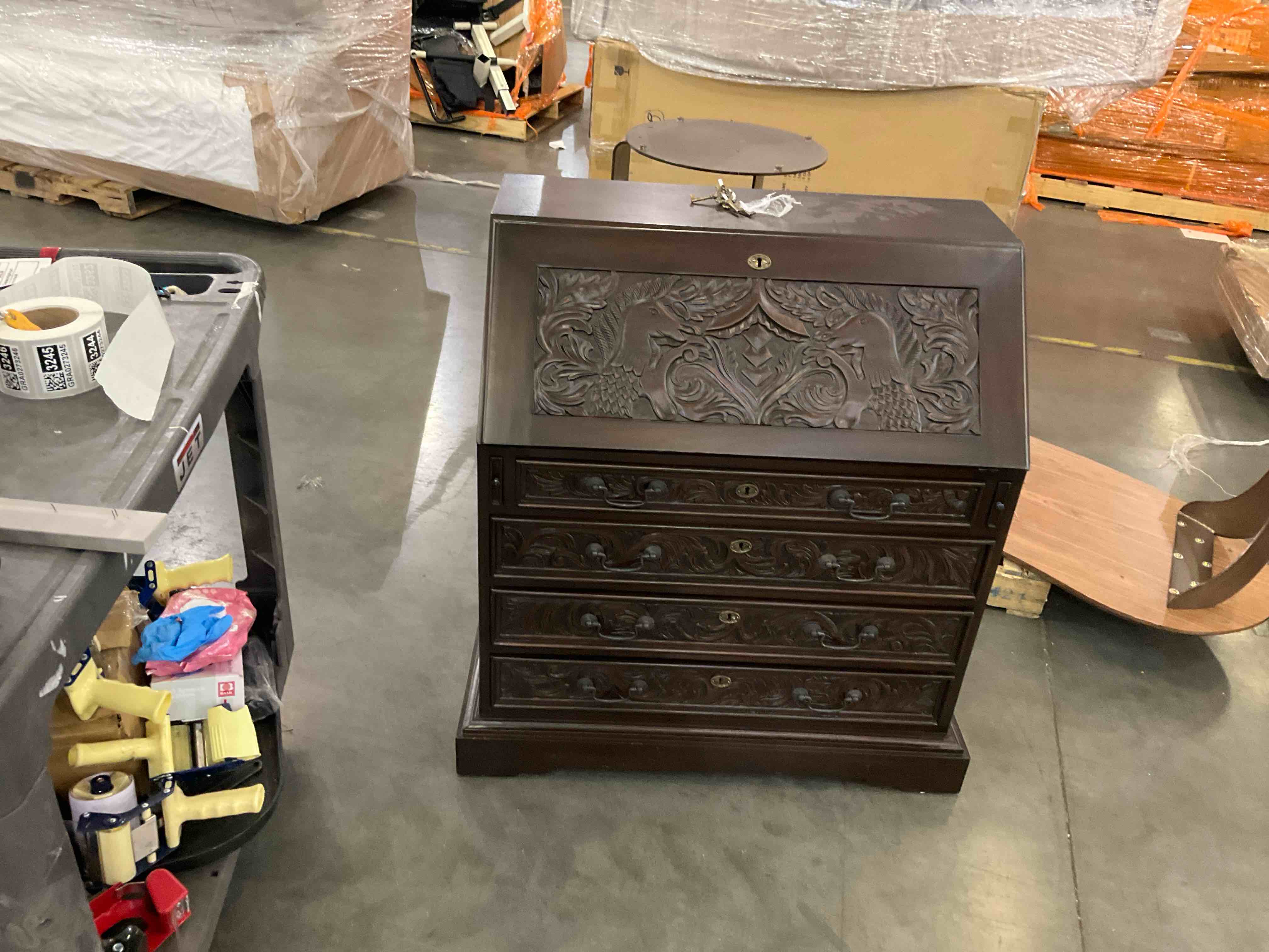 antique drop front writing desk