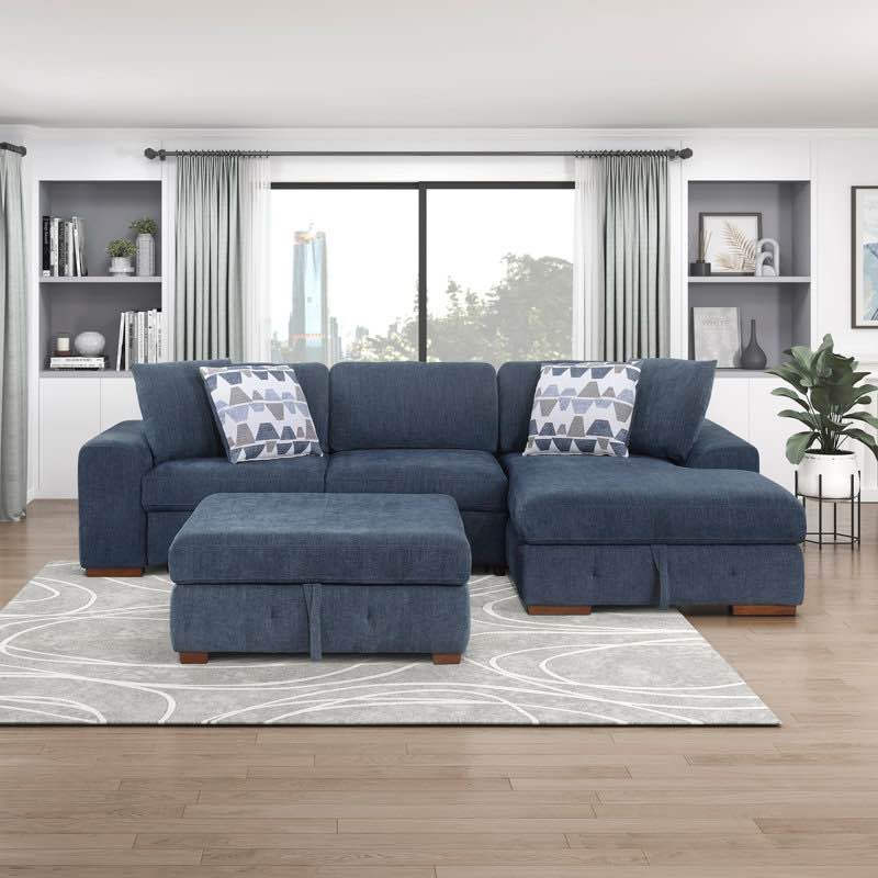 odesser 115”w3 3 piece chenille sec