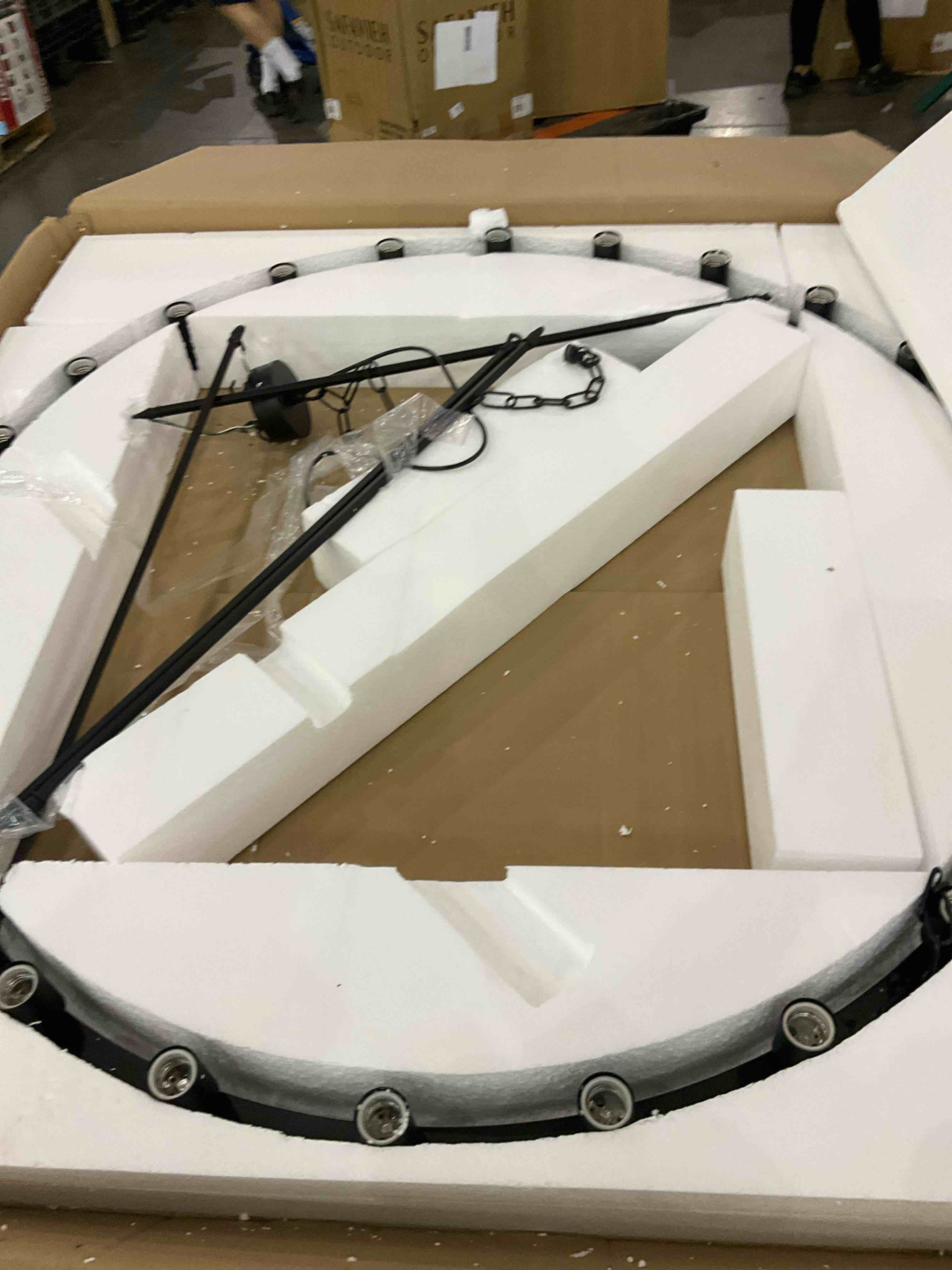 Guernsey 24 - Light Candle Style Wagon Wheel Chandelier