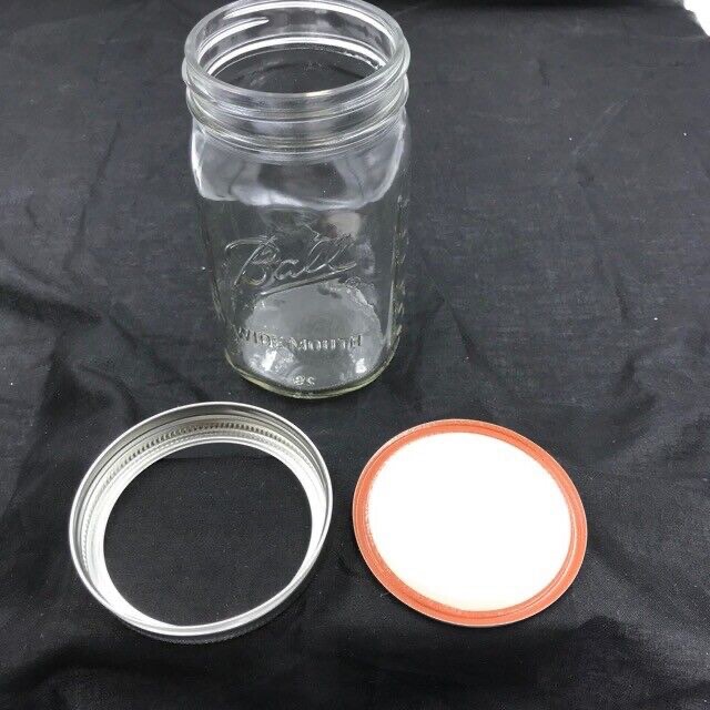 Single - Ball Wide Mouth Quart, 32 oz Mason Jar w/ Lid & Band, Clea