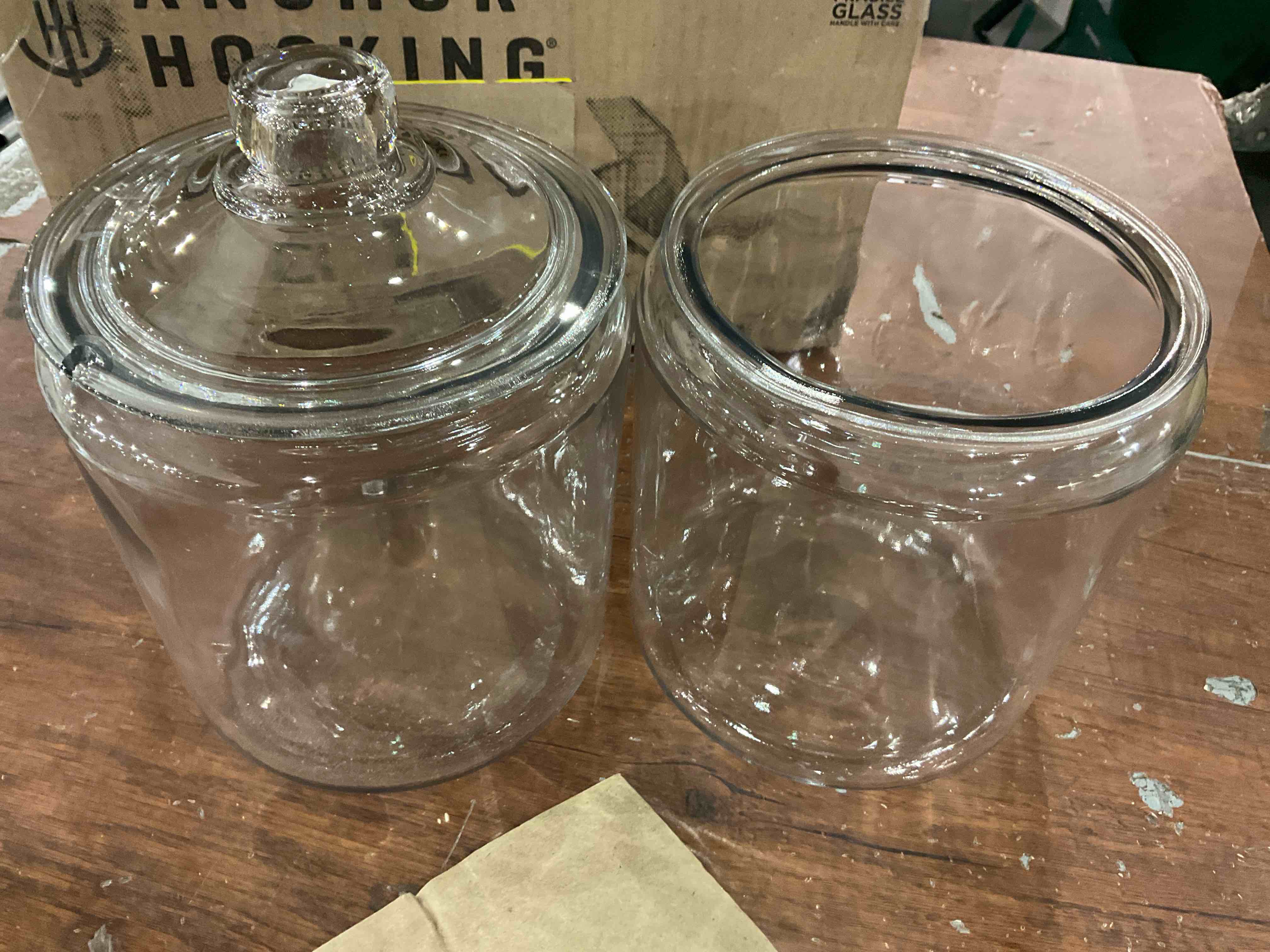 Masthome 1.5 Gallon Glass Storage Jar with Lids, Airtight Glass Cookie Jar for Pantry, Countertop, Glass Kitchen Containers for Flour, Sugar, Coffee, Pasta, Candy - Send 15 Food Storage Bags