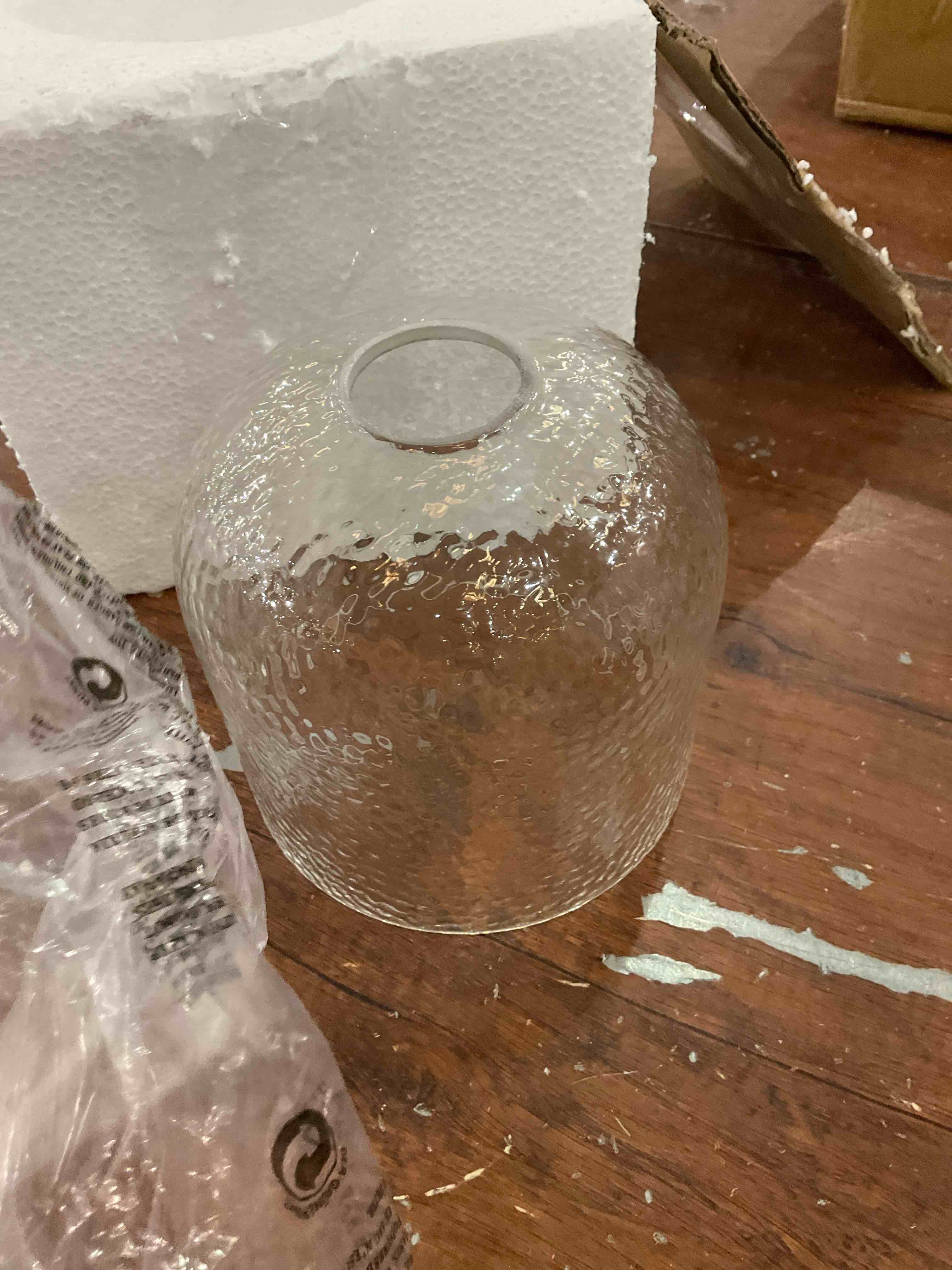 Bell Clear Hammered Clear Glass 