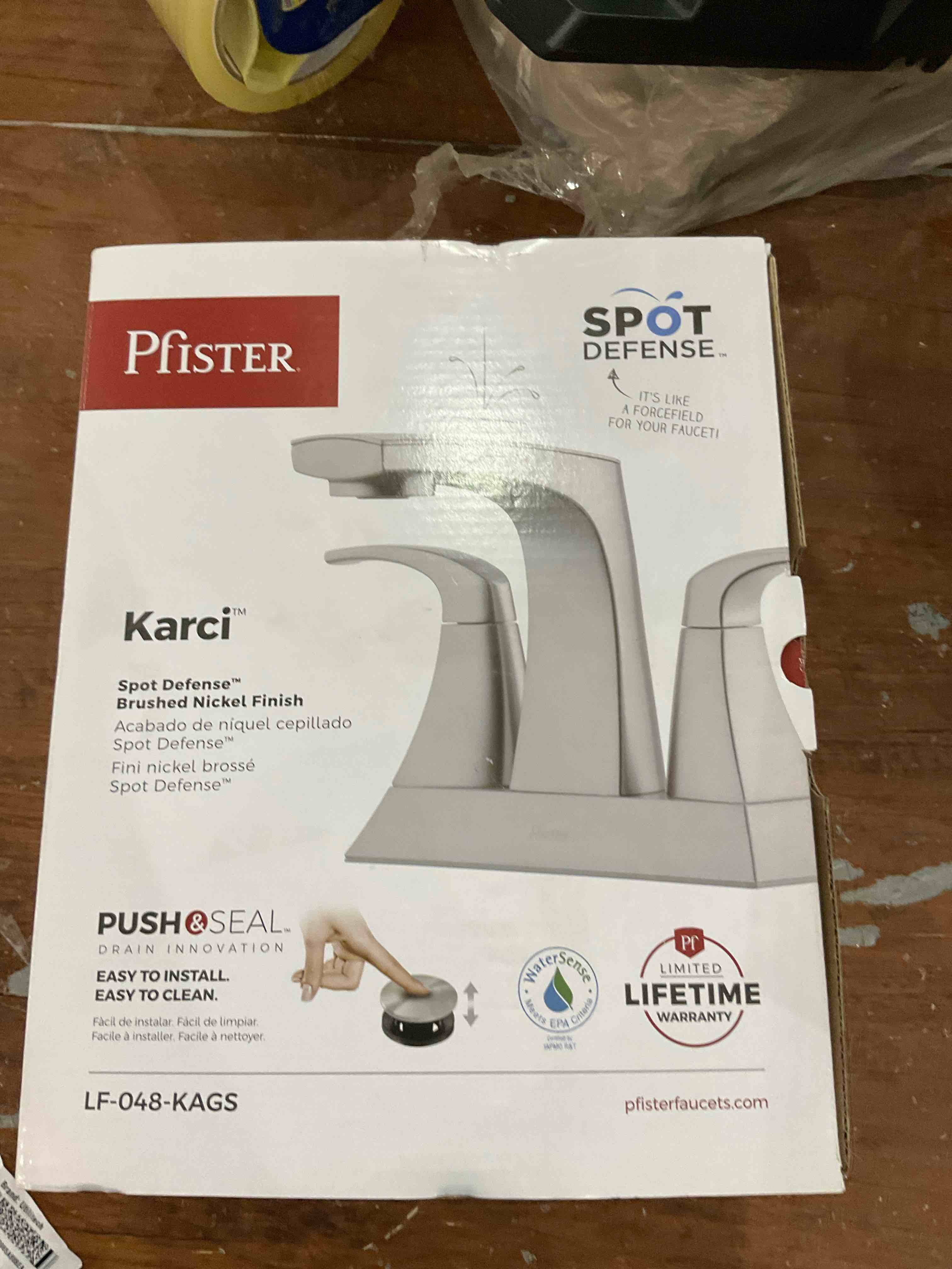 pfister venturi brushed nickel Bathroom Sink Faucet With Drain New Open Box