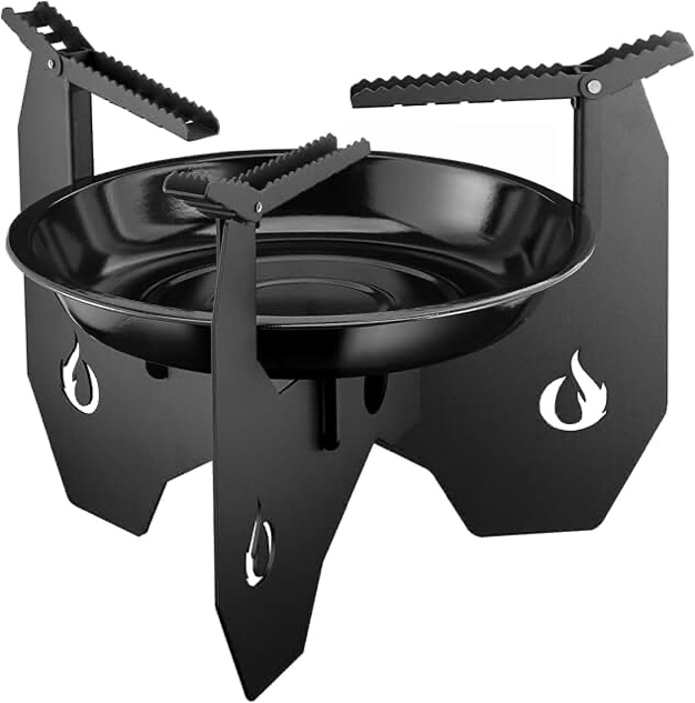 ONLYFIRE Portable Camping Stove with Carry Bag, Dutch Oven Stand with Foldable Pot Brackets, Wood Charcoal Outdoor Stove for Camping Hiking Picnic Patio Cooking, GS340