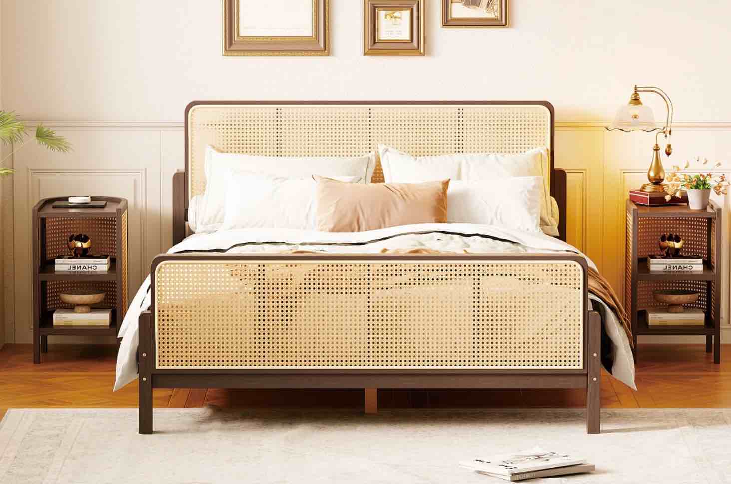 coaster fine furniture queen board wayfair 3 Pieces Rattan Platform Bed