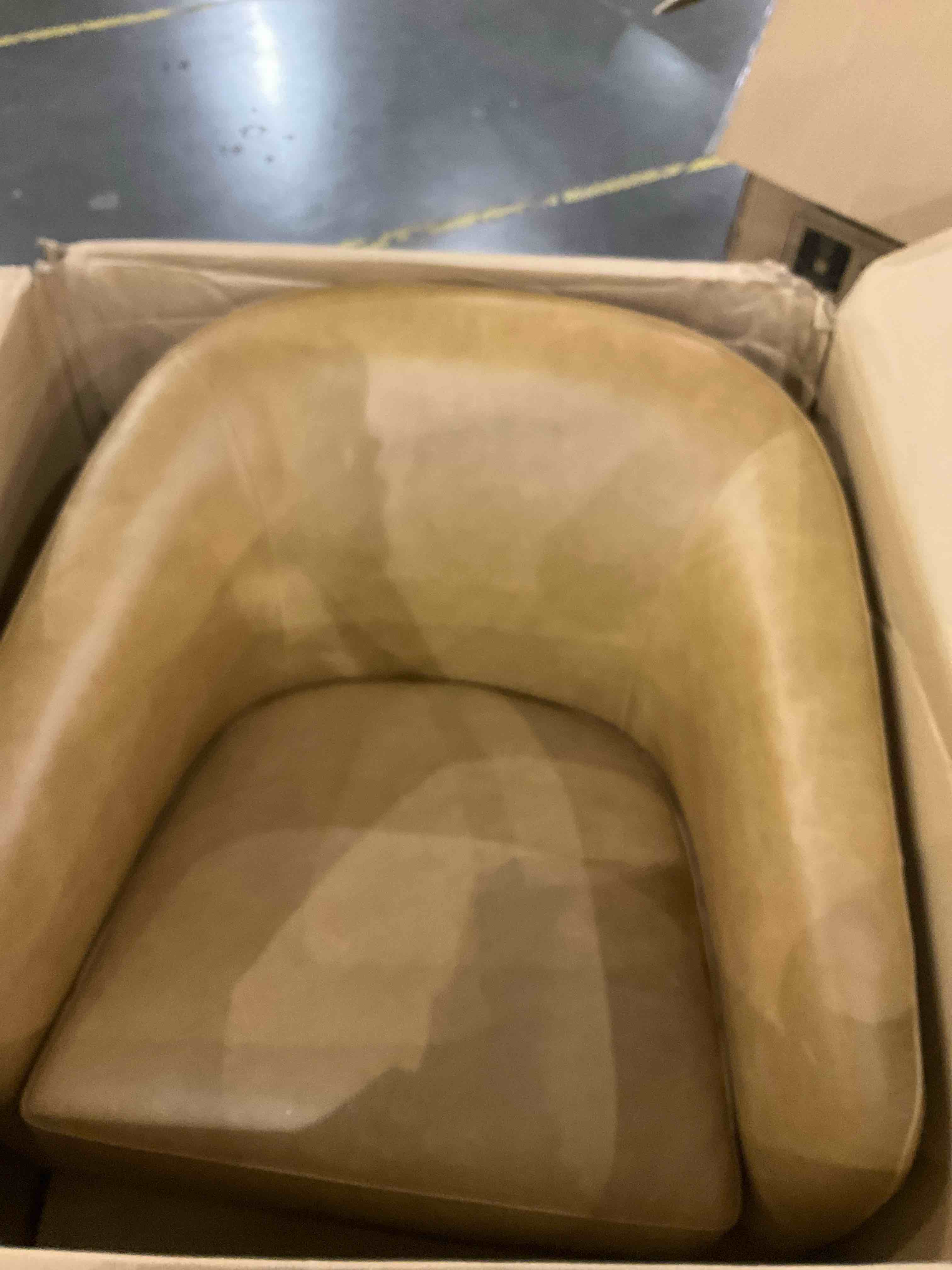 Bennett Genuine Leather Swivel Barrel Chair