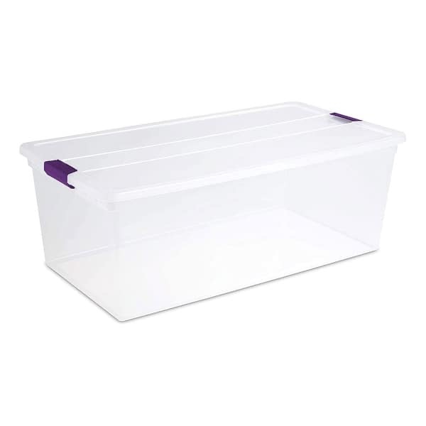 Sterilite Plastic Storage Containers with Latching Lids, Clear