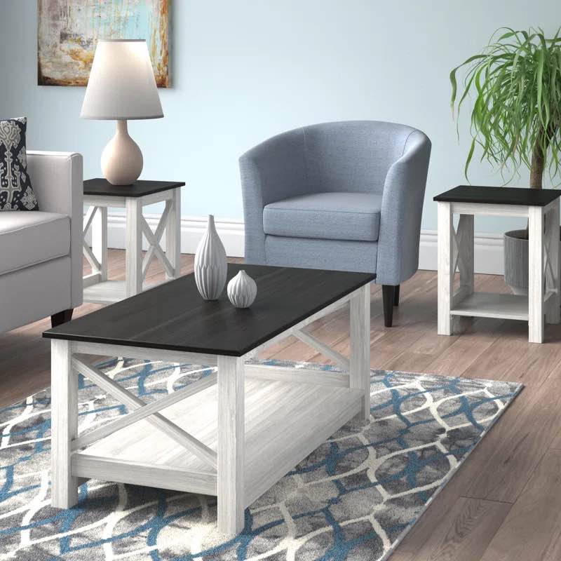 Velda 3 Piece Coffee Table Set