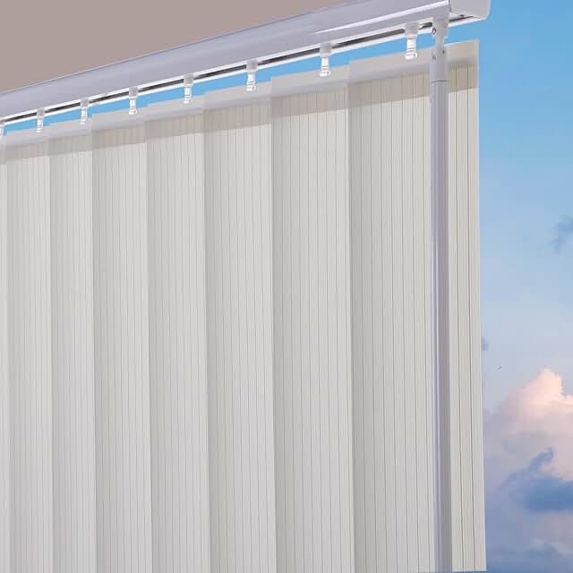 Ribbed Alabaster Room Darkening Vertical Blind