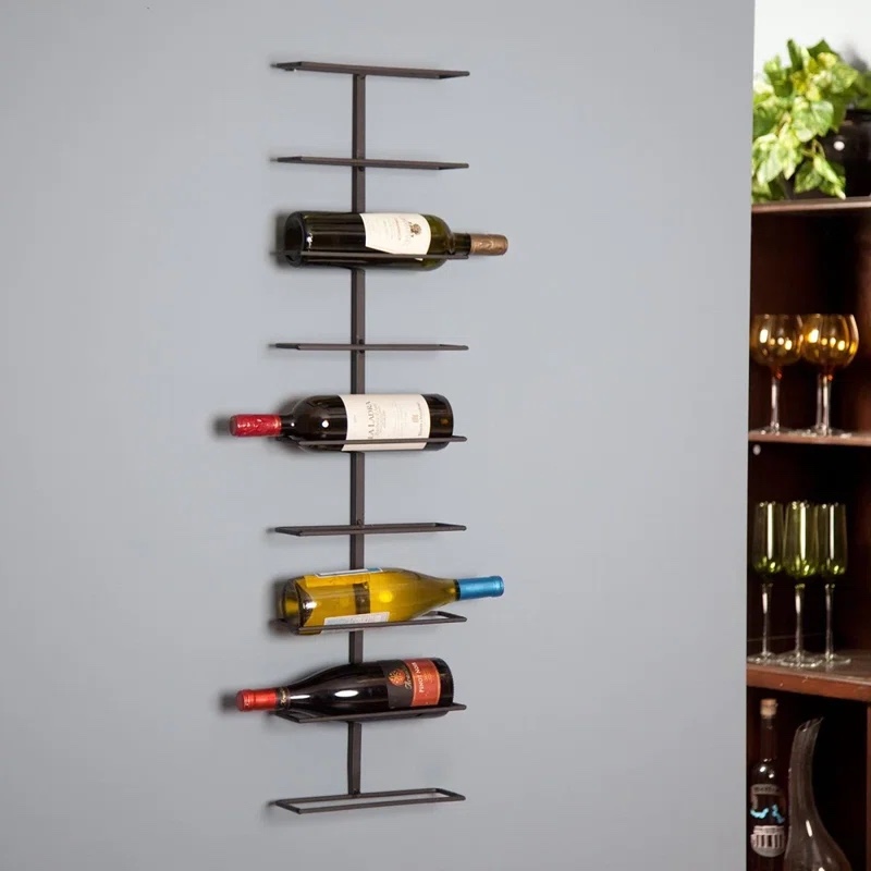 Chetek Wall Mounted Wine Bottle Rack in Black