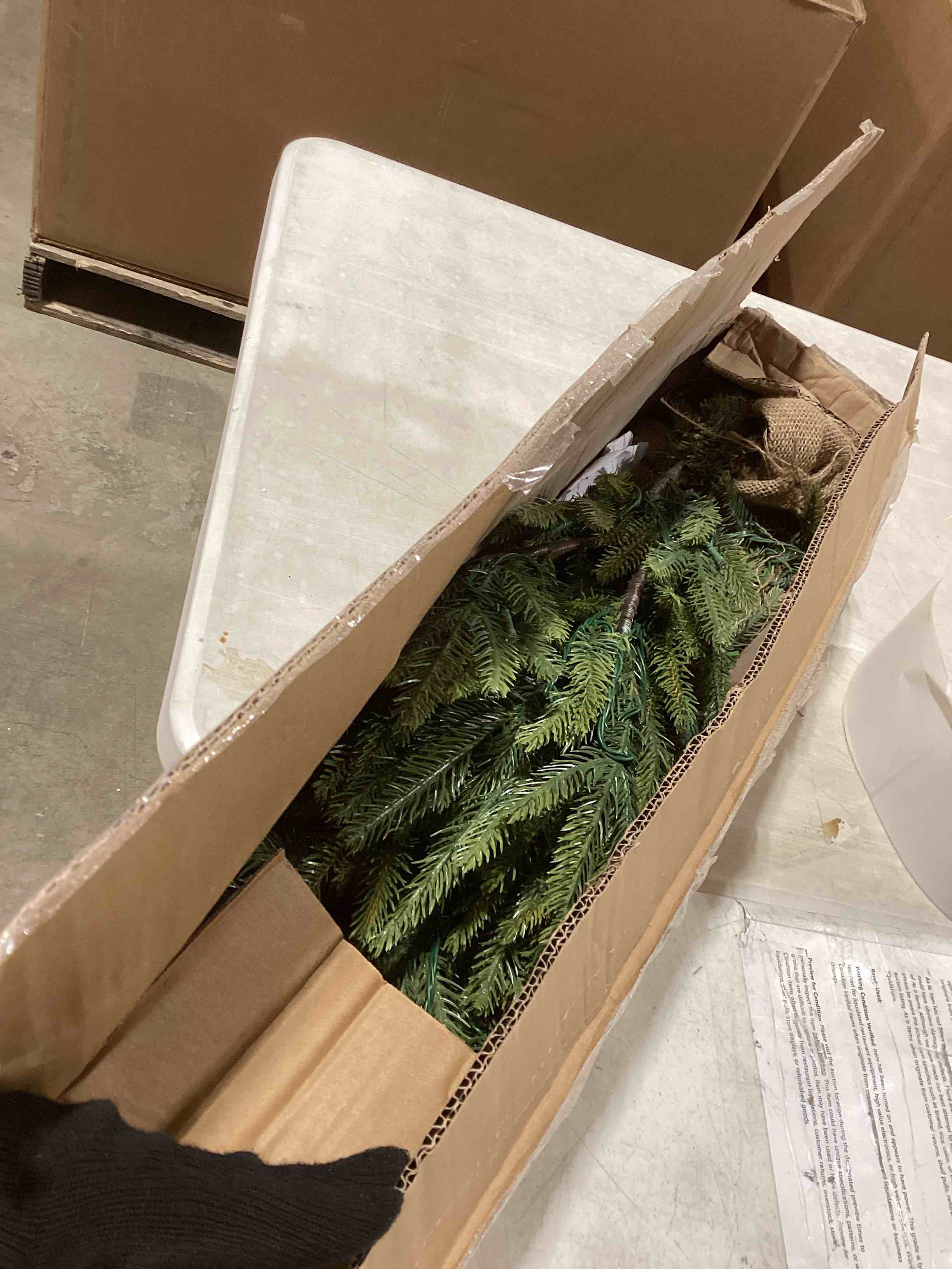 Green Artificial Pine Cashmere Christmas Tree with LED Lights