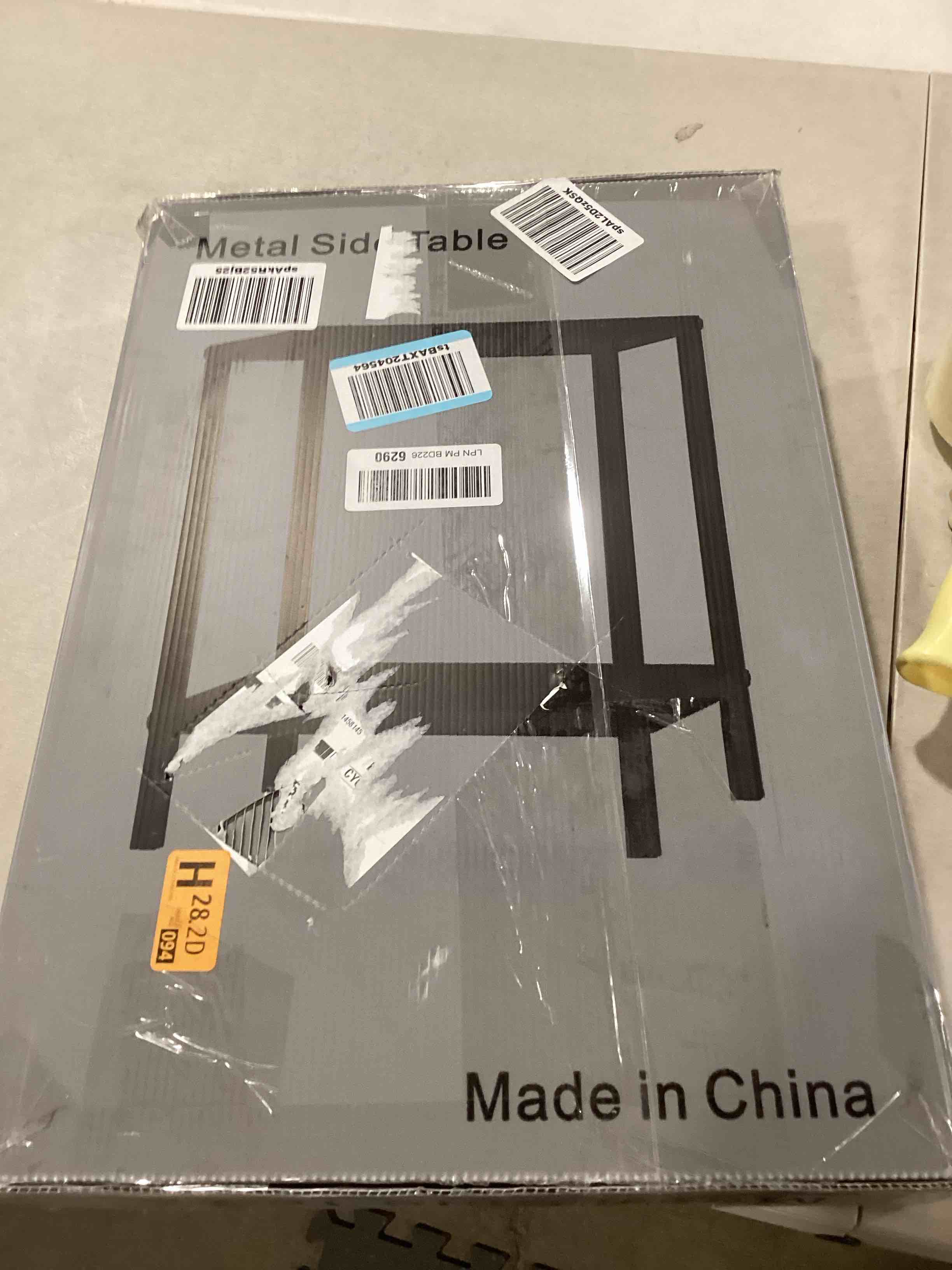 NEW JETO End Table Modern Small 2 Tier Side Table Nightstand/Easy Assembly Living Room Tables-European Wrought Iron Style Square Coffee Table