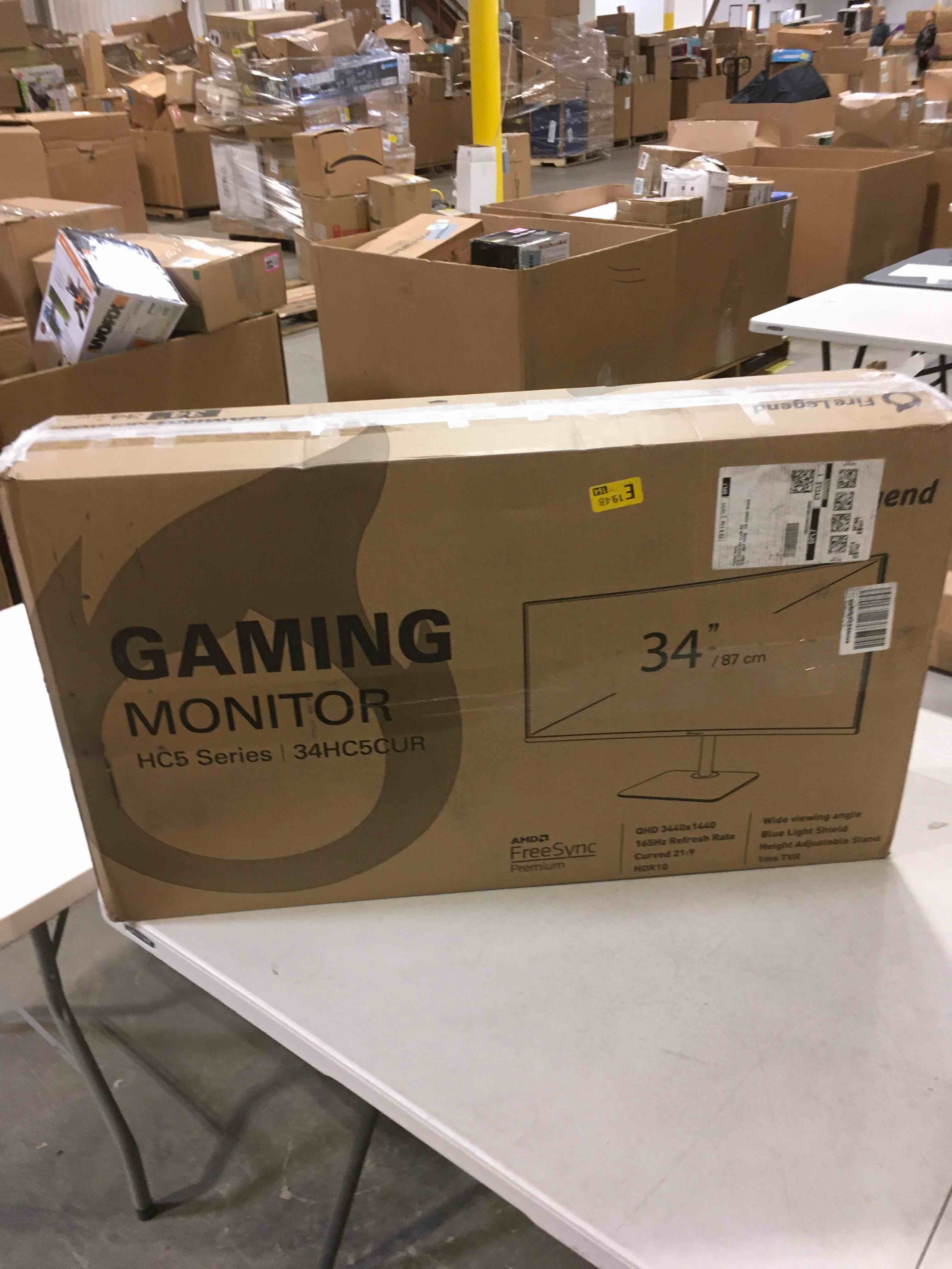 AOPEN 34HC5CUR Pbmiiphx 34" 1500R Curved Zero-Frame UWQHD (3440 x 1440) VA Gaming Monitor AMD FreeSync Premium Technology Up to 144Hz 1ms 21:9 2 x HDMI 2.0 Ports & 1 x Display Port 1.4, Black