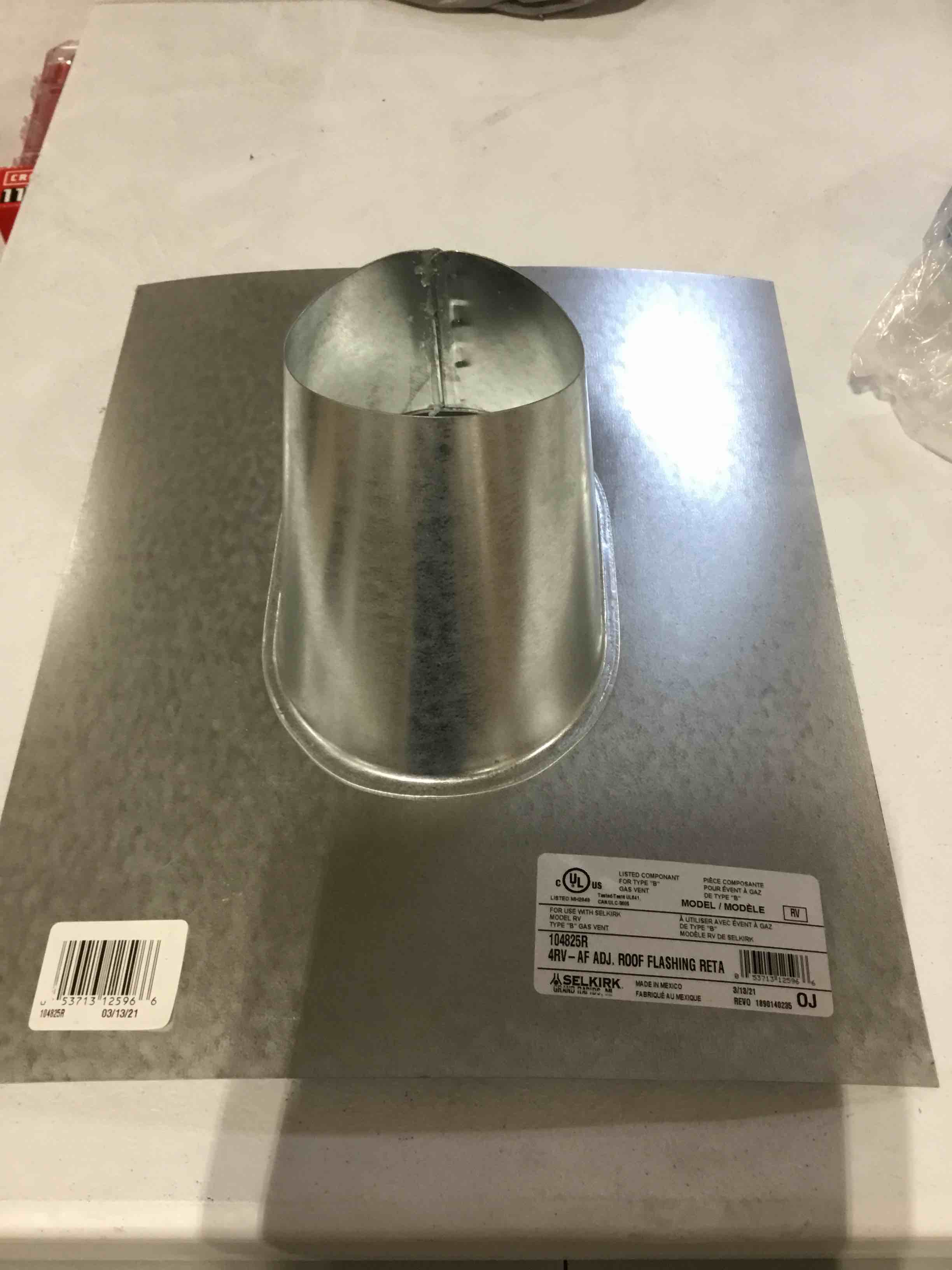 Selkirk 4 in. Dia. Aluminum/Galvanized Steel Adjustable Roof Flashing