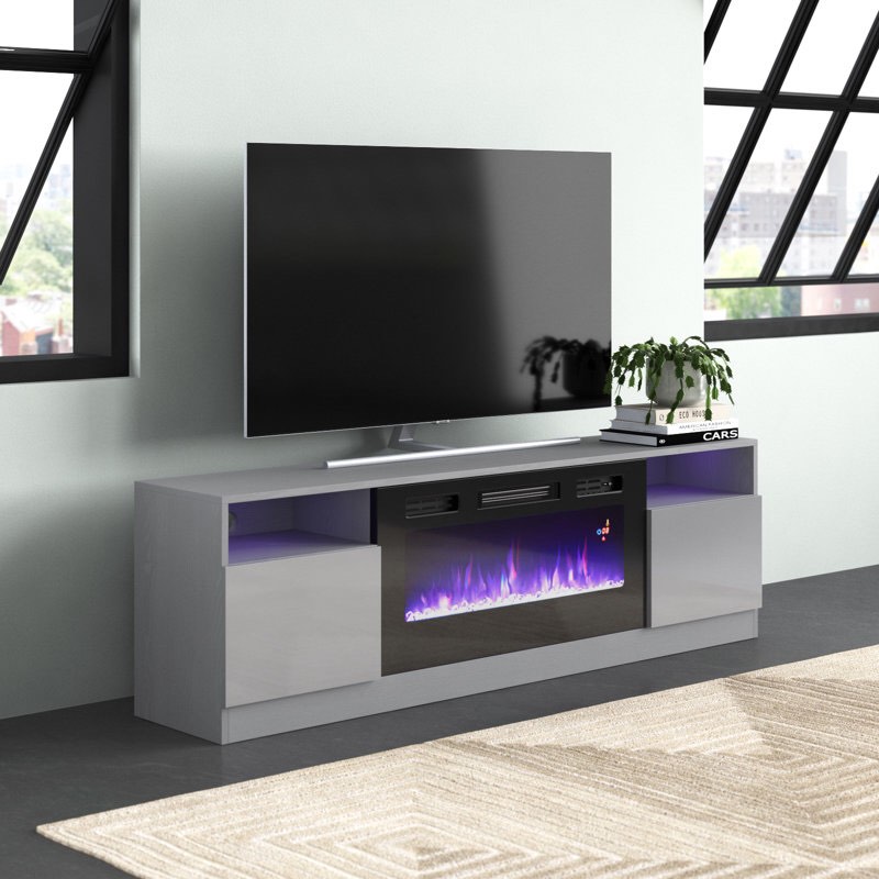 Bhhatu TV Stand for TVs with Electric Fireplace Included