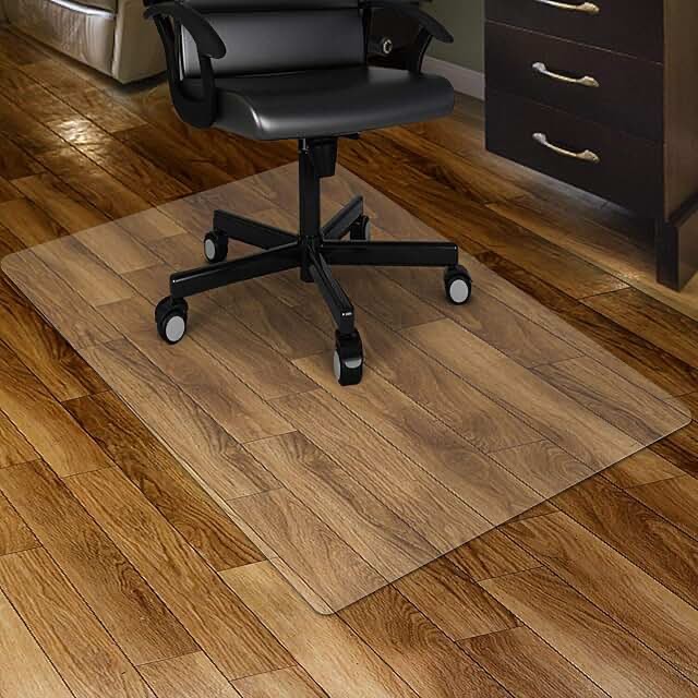  Kuyal Clear Chair mat for Hardwood Floor 44 x 58 inches Transparent Floor Mats Wood/Tile Protection Mat for Office & Home (44" X 58" Rectangle)