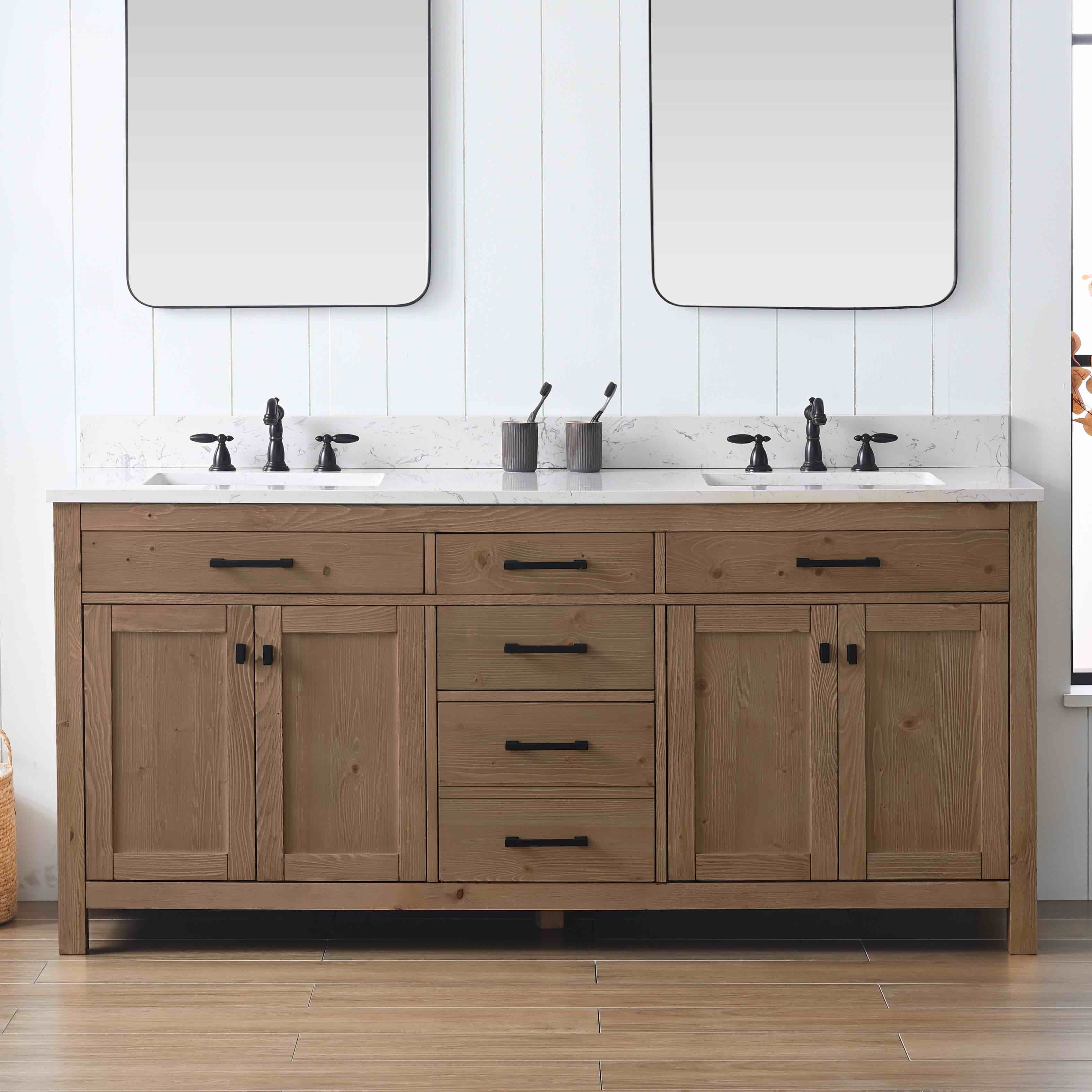 Ignacio 72” double bathroom vanity set